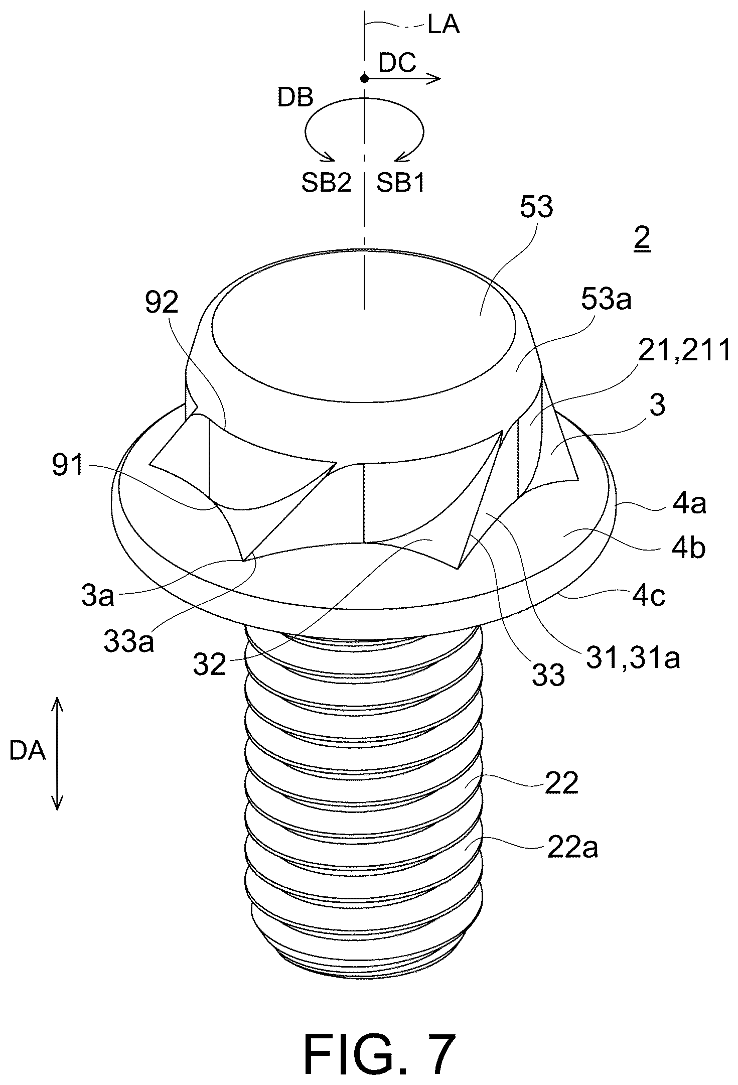 Patent US12129883 Figure 7 – Security nut and security bolt