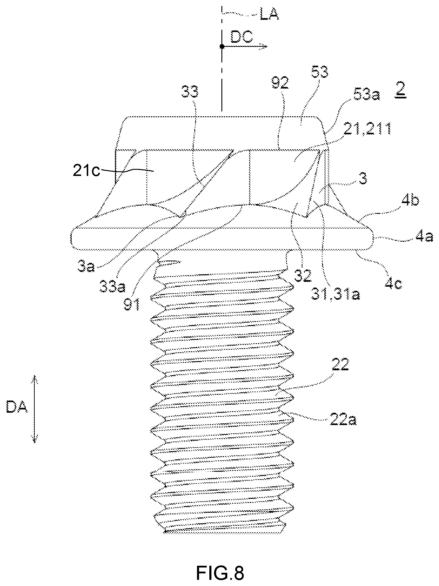Patent US12129883 Figure 8 – Security nut and security bolt