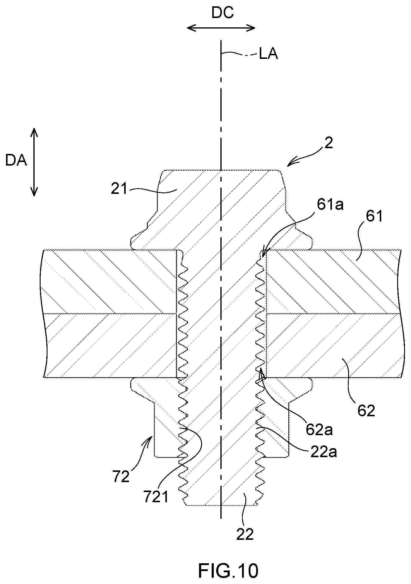 Patent US12129883 Figure 10 – Security nut and security bolt