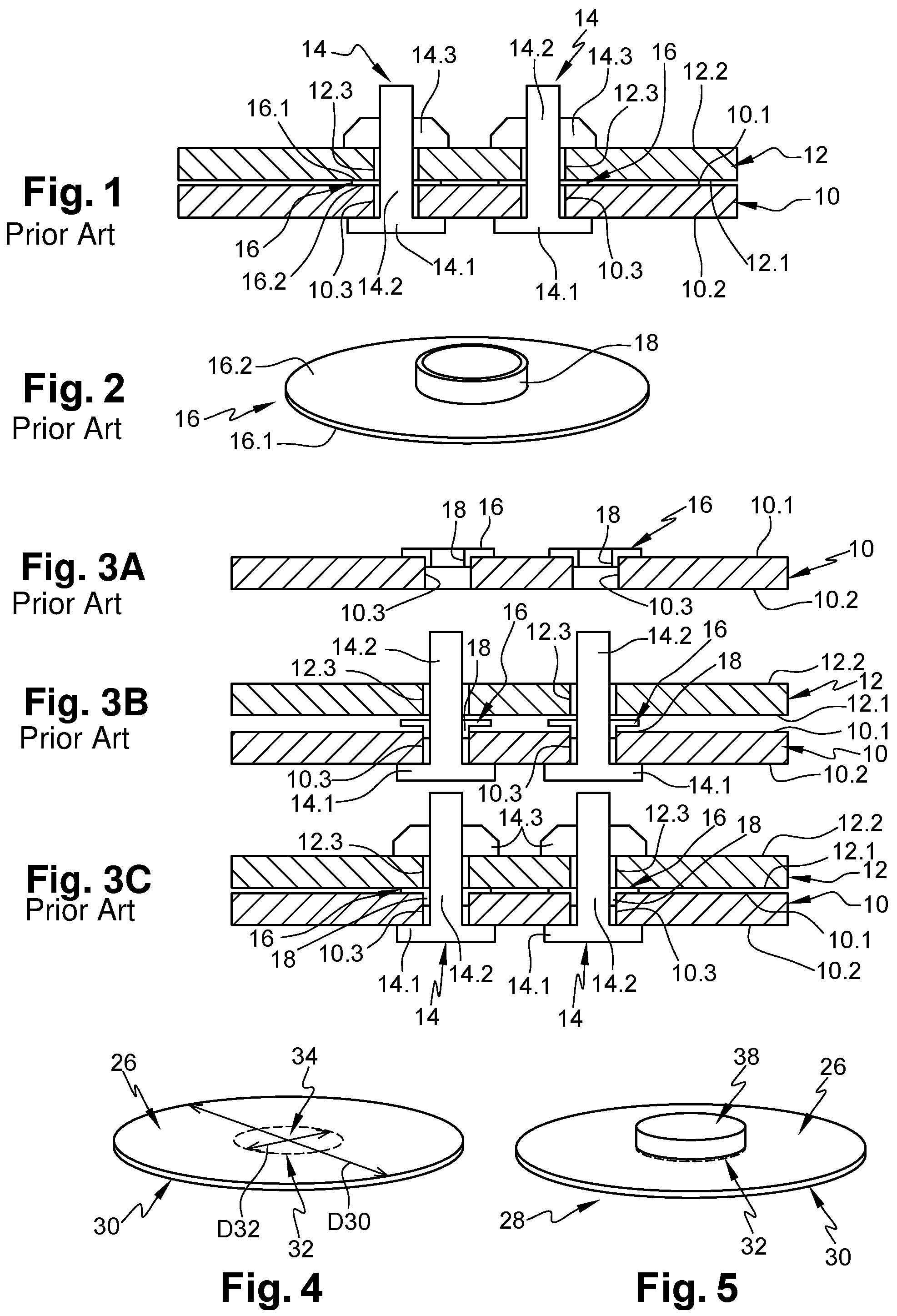 Patent US12129884 Figure 1 – Scored spacer element serving to obtain a spacer washer positioned between parts of an assembly, and method for assembling at least two parts using at least one such scored spacer element