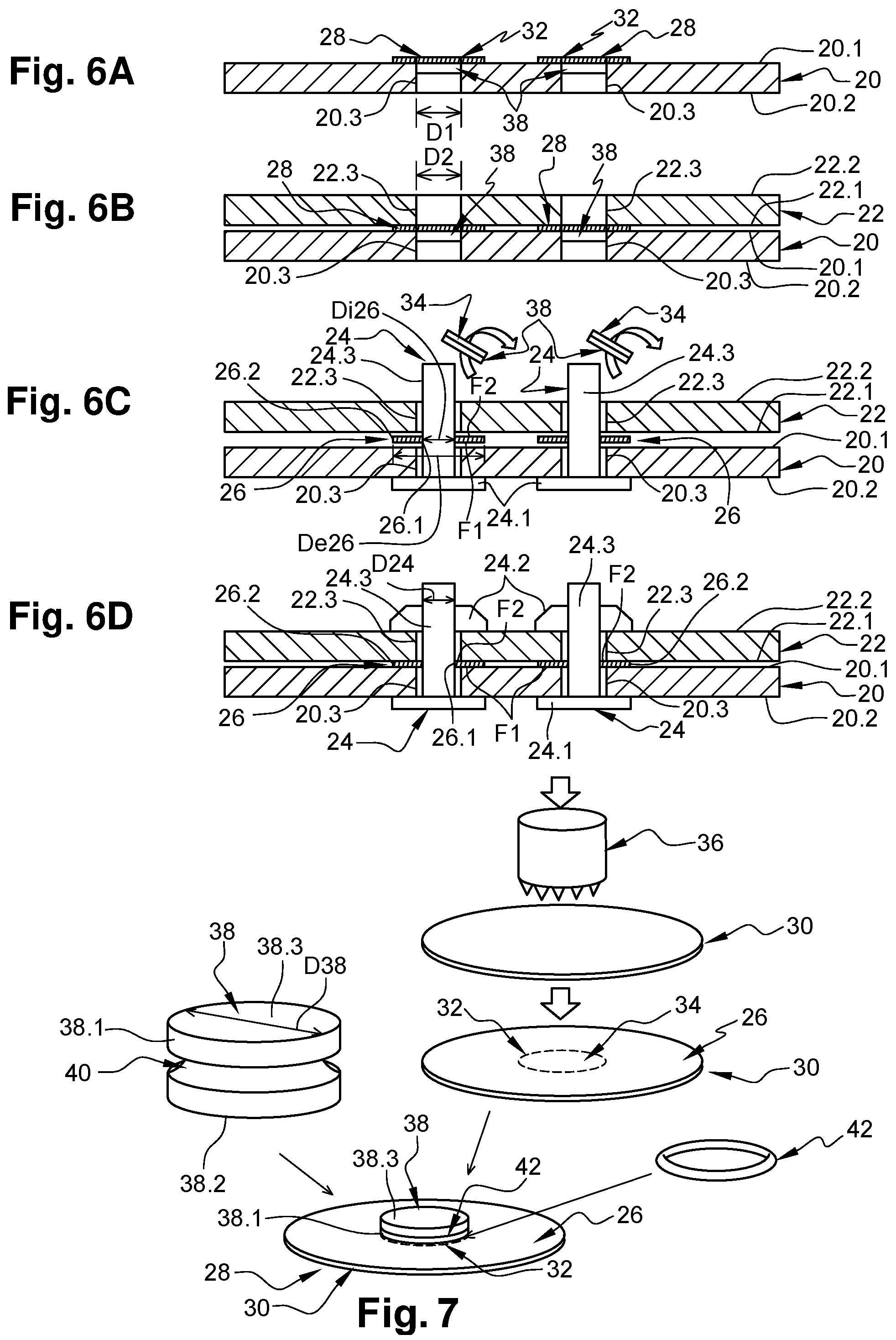 Patent US12129884 Figure 2 – Scored spacer element serving to obtain a spacer washer positioned between parts of an assembly, and method for assembling at least two parts using at least one such scored spacer element