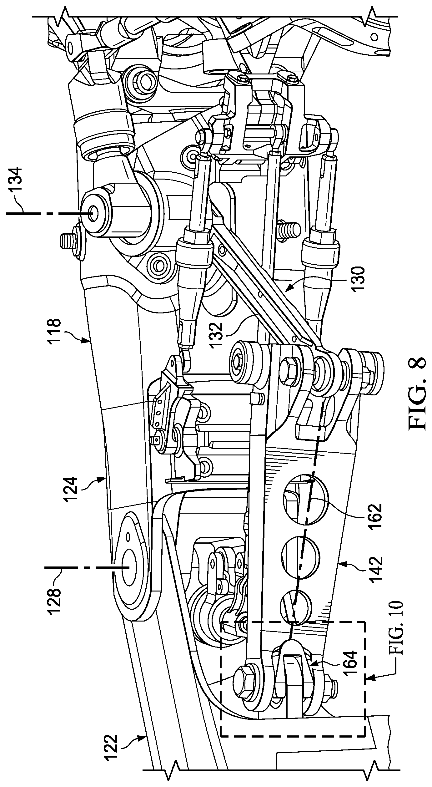 Patent US12129887 Figure 7 – Self-retaining wear-pad leveler