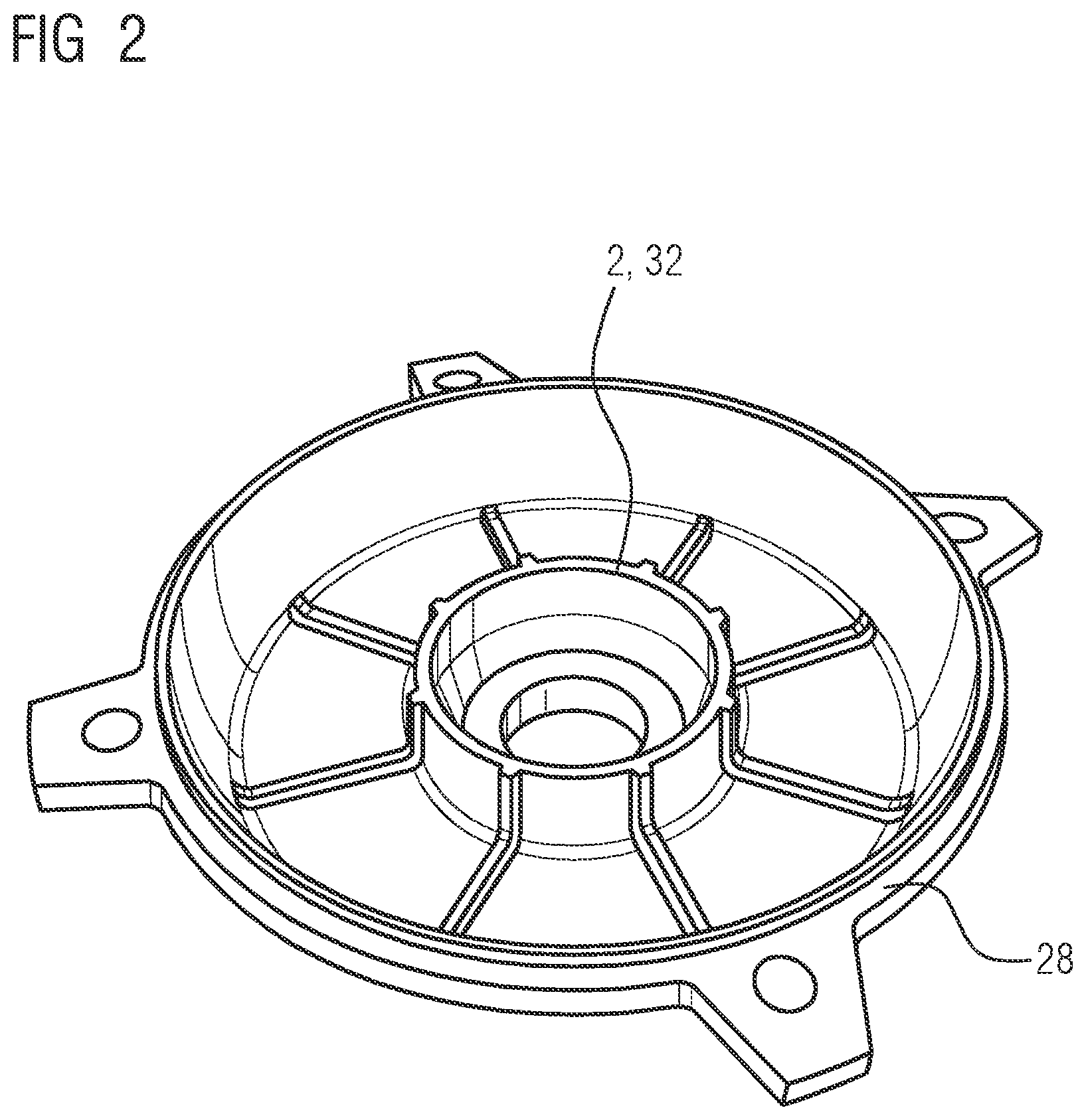 Patent US12129892 Figure 2 – Bearing bush for a rotating shaft, bearing shield, electric motor and method for manufacturing a damping element