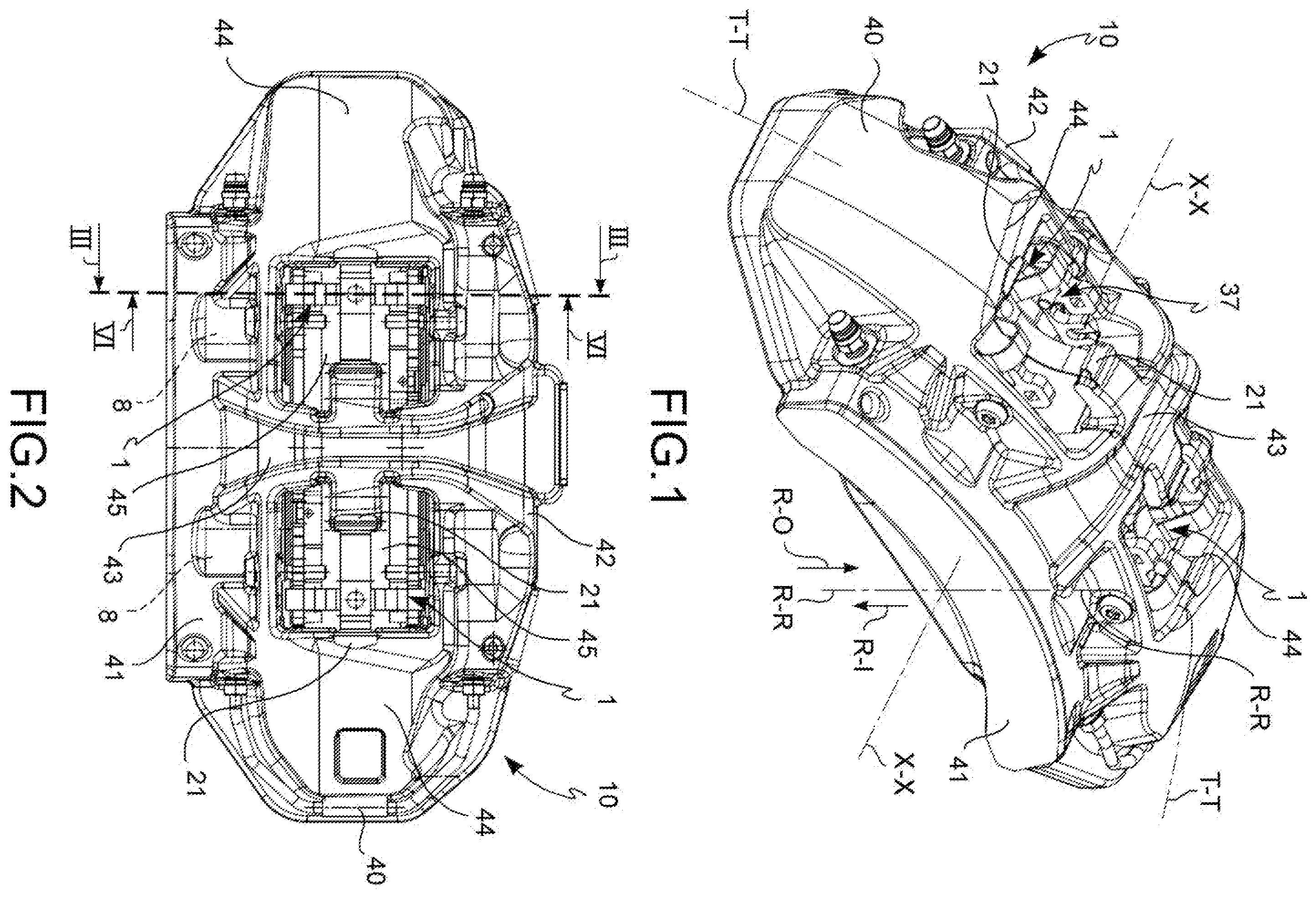 Patent US12129898 Figure 1 – Pad-and-spring assembly for a brake caliper