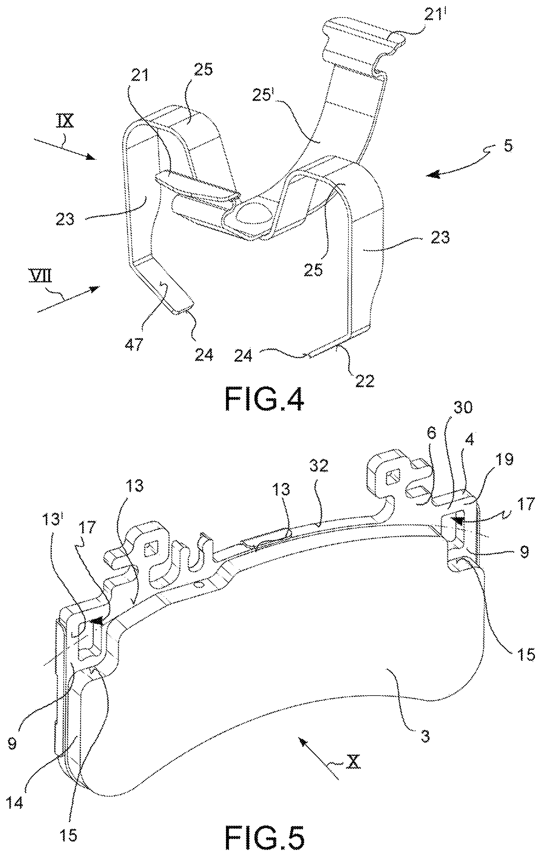 Patent US12129898 Figure 3 – Pad-and-spring assembly for a brake caliper