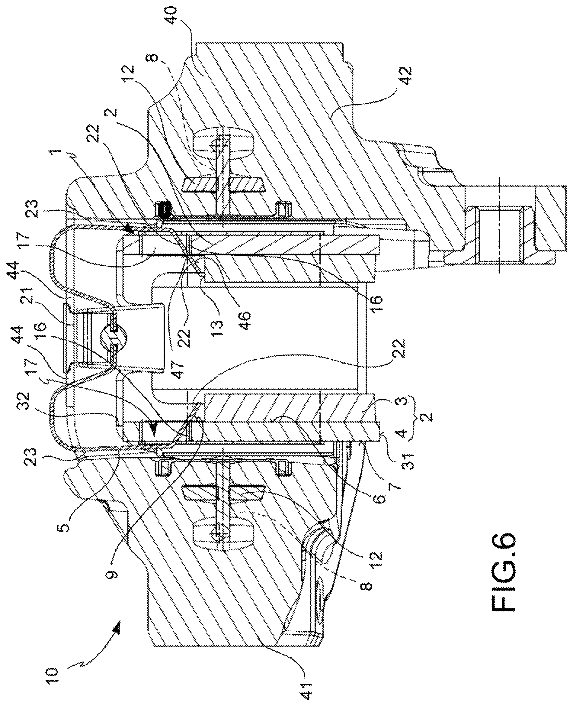 Patent US12129898 Figure 4 – Pad-and-spring assembly for a brake caliper