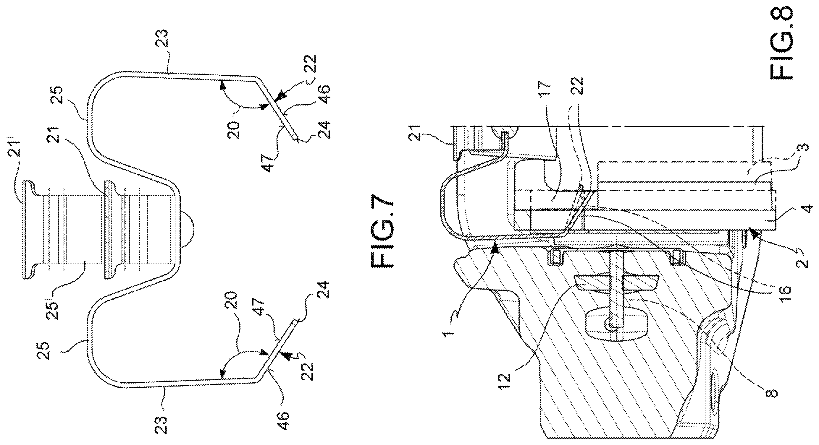 Patent US12129898 Figure 5 – Pad-and-spring assembly for a brake caliper