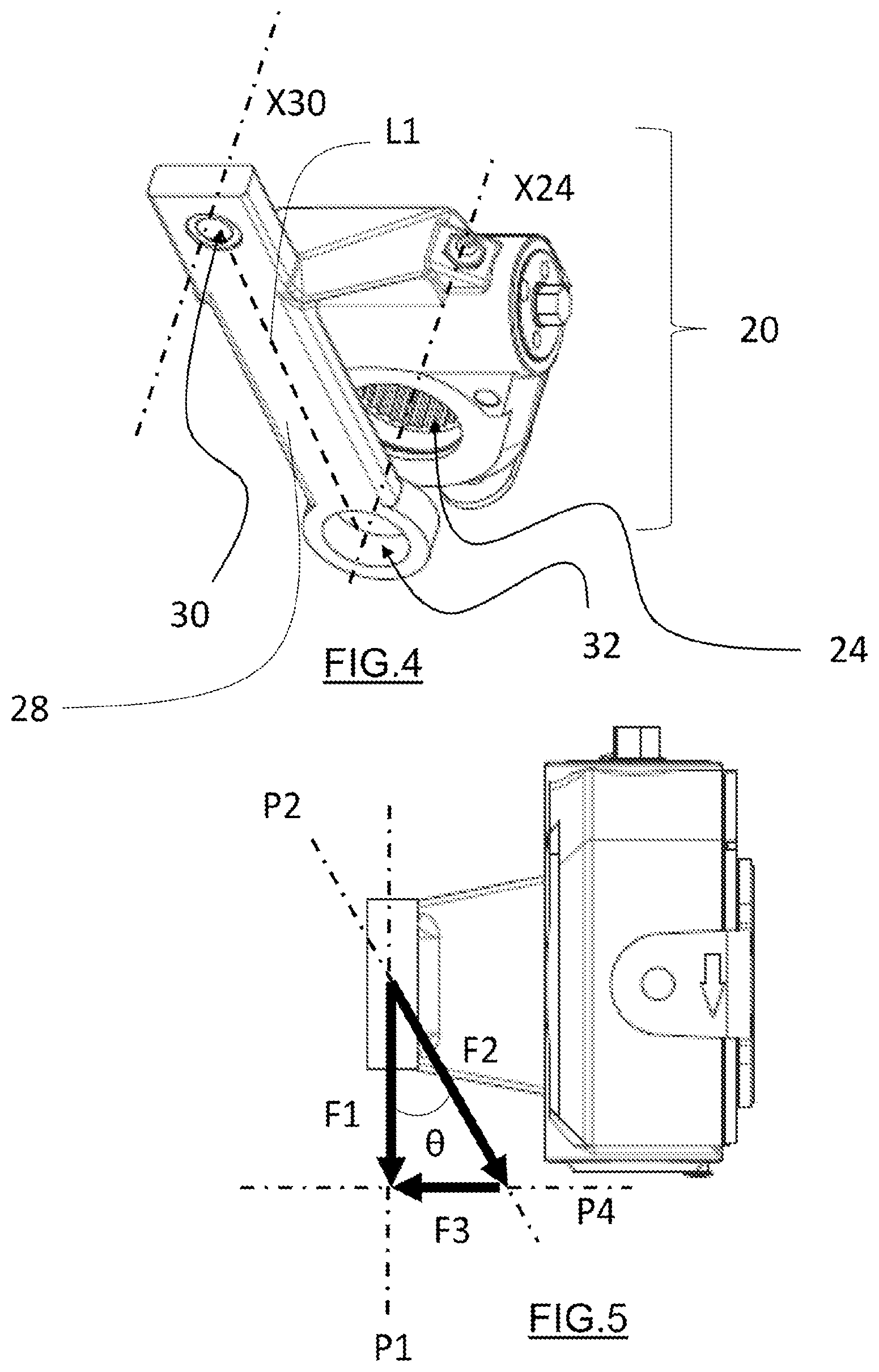 Patent US12129899 Figure 3 – Brake lever for a drum brake arrangement, said brake lever being designed for transmitting the movement of a cylinder rod to a brake shaft