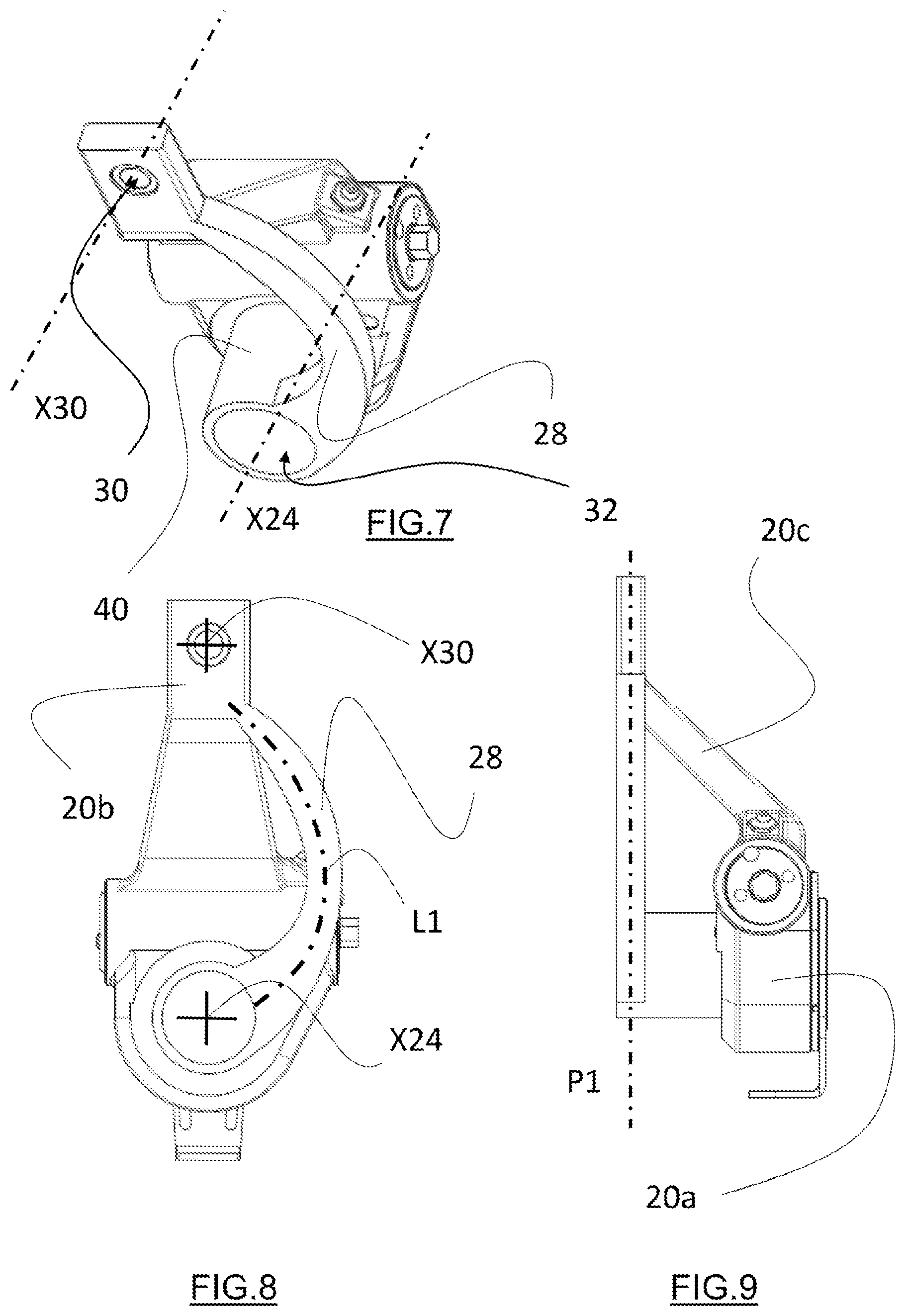 Patent US12129899 Figure 5 – Brake lever for a drum brake arrangement, said brake lever being designed for transmitting the movement of a cylinder rod to a brake shaft