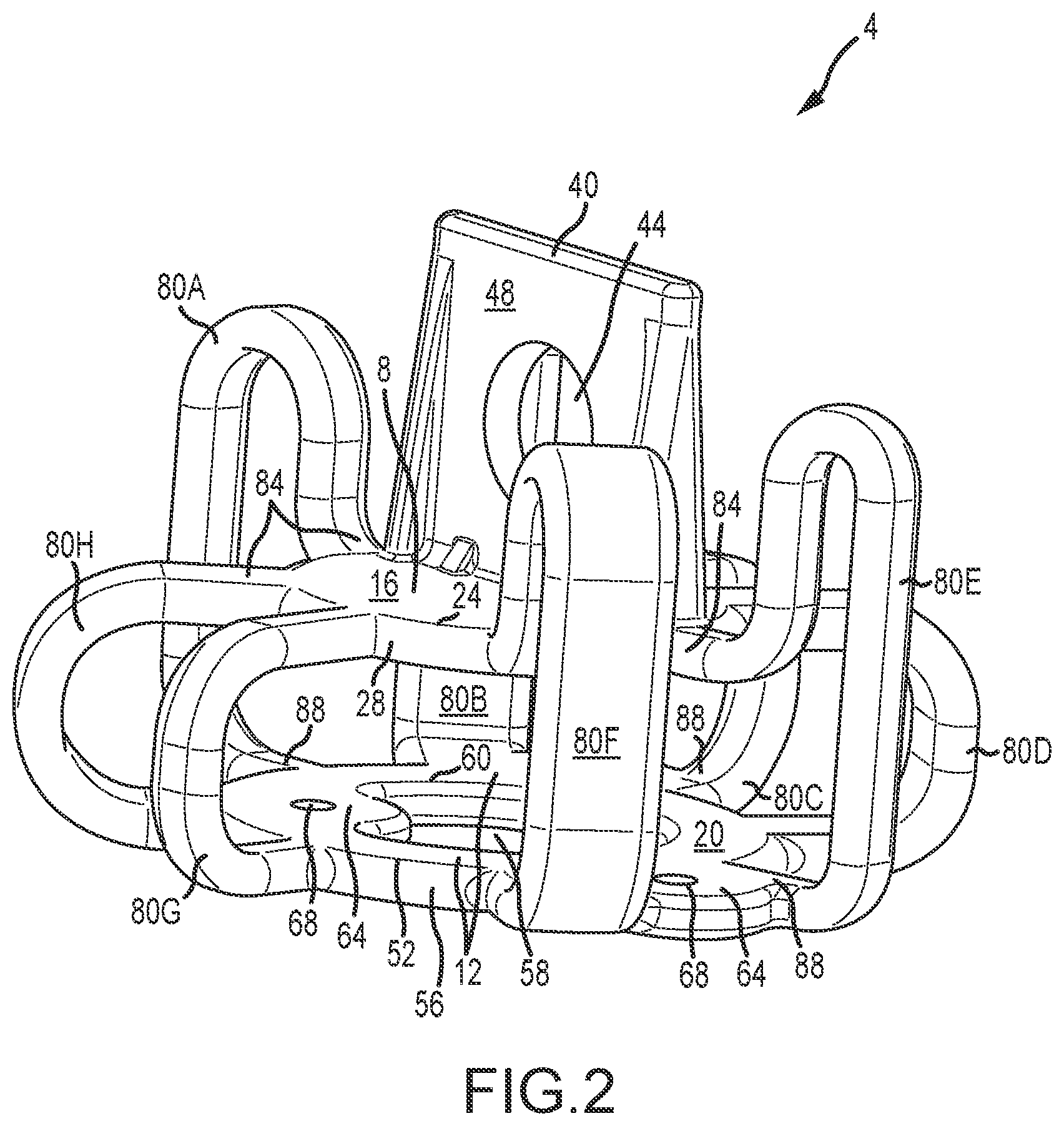 Patent US12129906 Figure 2 – Asymmetrically-shaped isolator