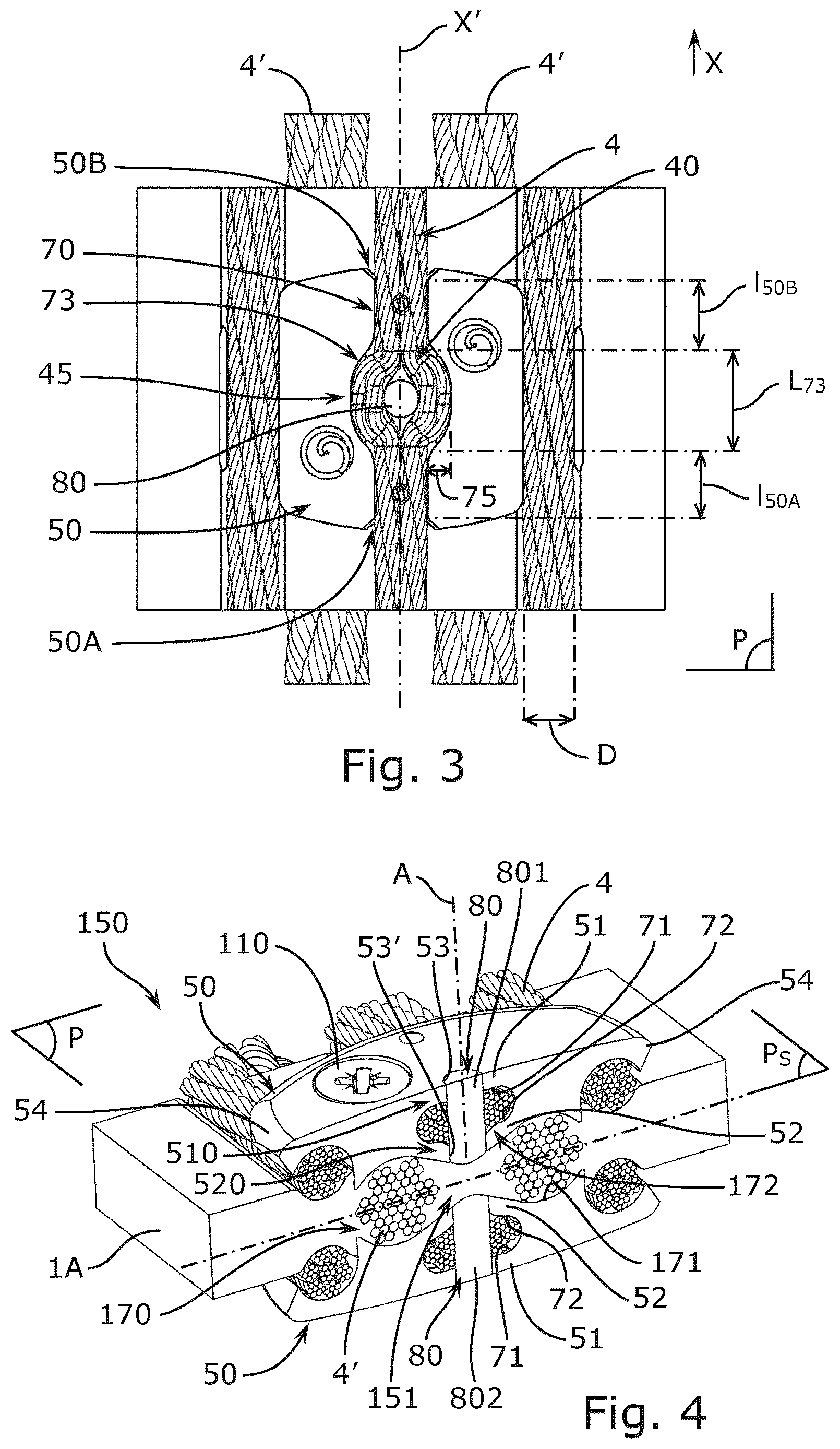 Patent US12129912 Figure 2 – Cable conveyor belt joining device provided with cable locking elements