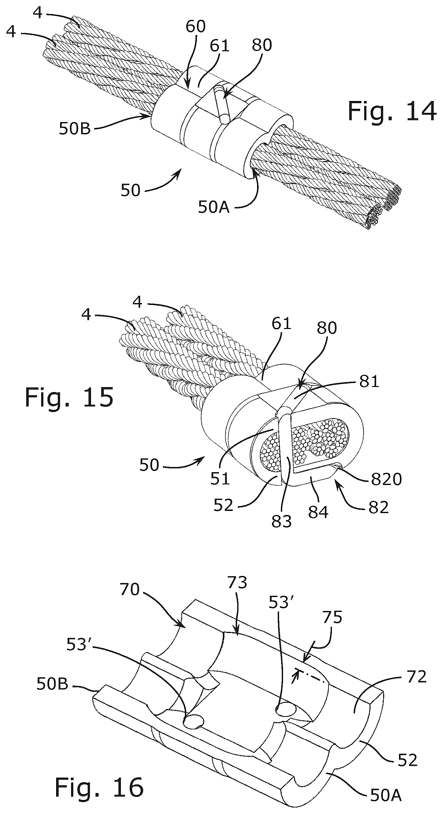 Patent US12129912 Figure 6 – Cable conveyor belt joining device provided with cable locking elements