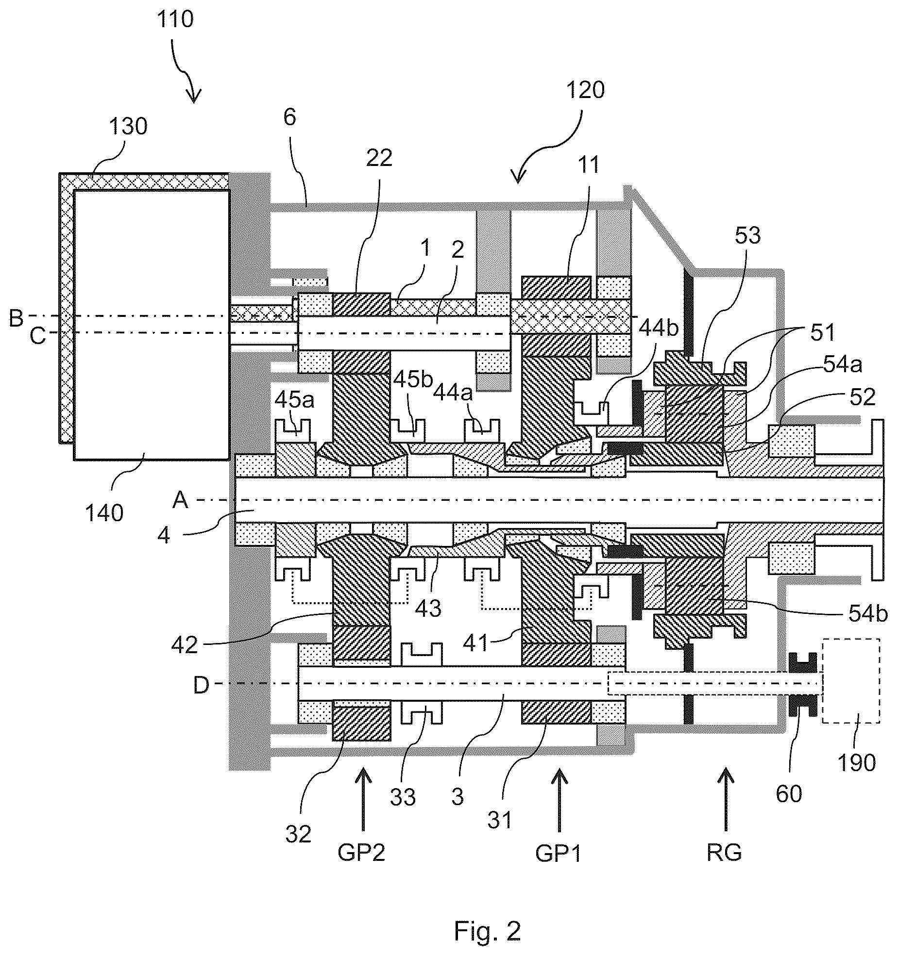 Patent US12129914 Figure 2 – Transmission, a powertrain and a vehicle