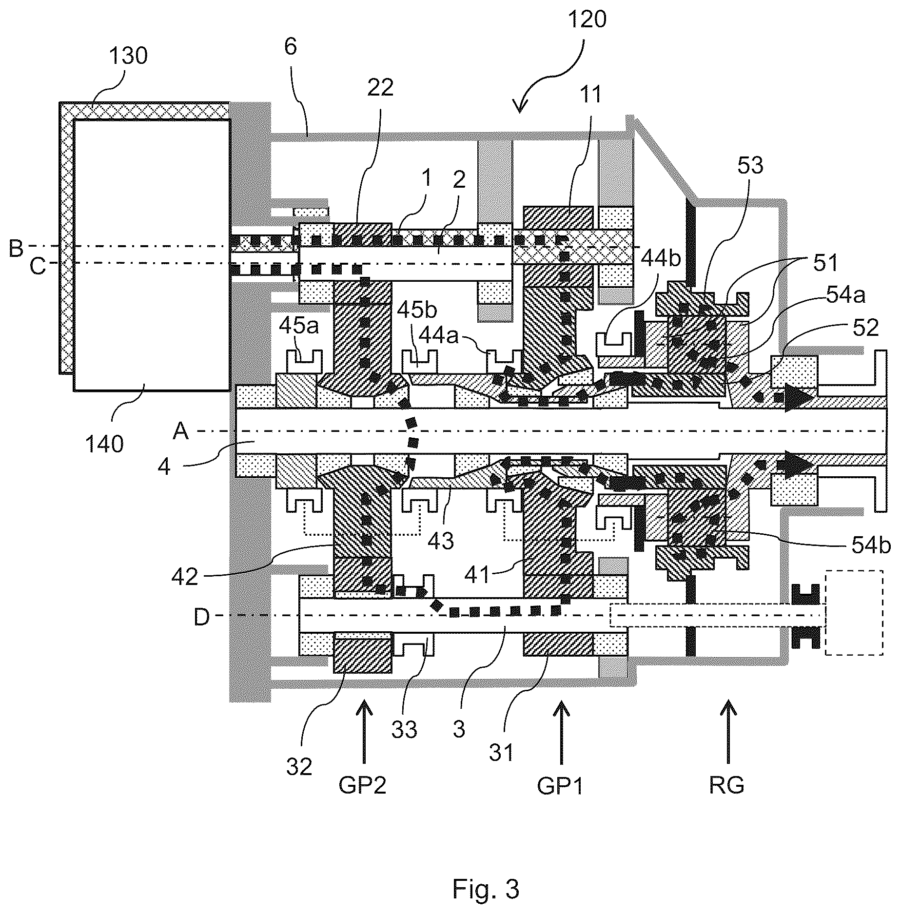 Patent US12129914 Figure 3 – Transmission, a powertrain and a vehicle