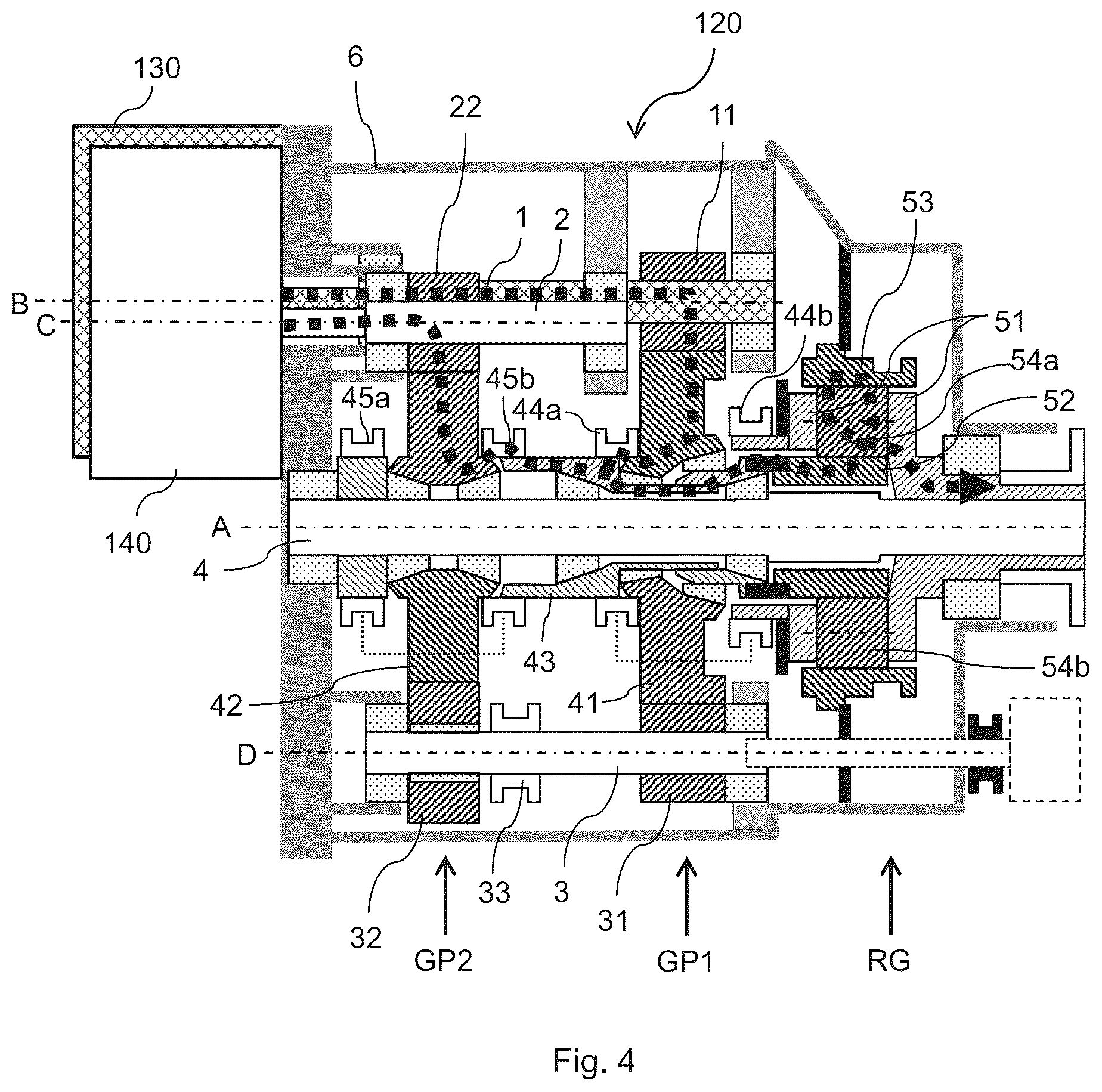 Patent US12129914 Figure 4 – Transmission, a powertrain and a vehicle