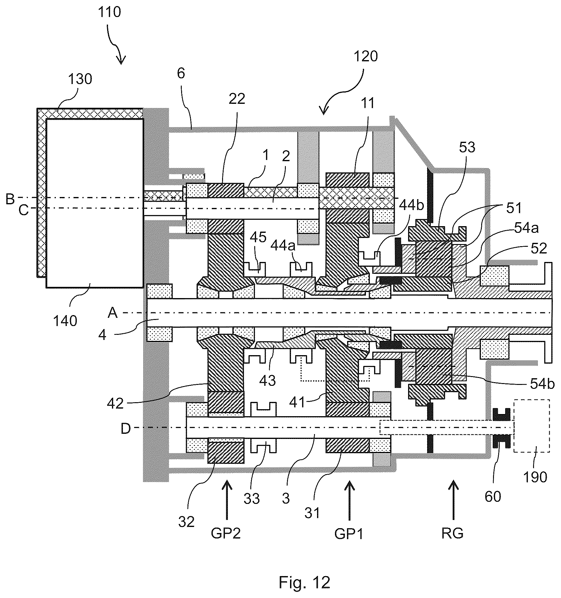 Patent US12129914 Figure 12 – Transmission, a powertrain and a vehicle