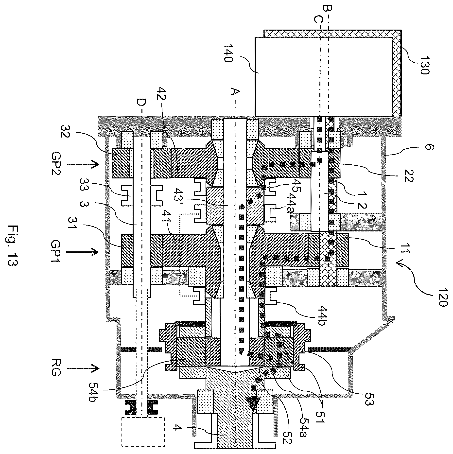 Patent US12129914 Figure 13 – Transmission, a powertrain and a vehicle