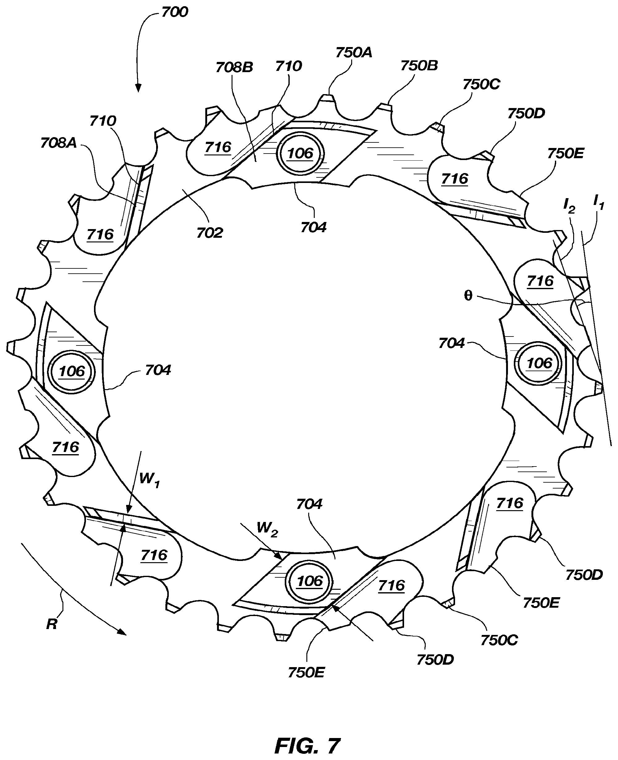 Patent US12129918 Figure 6 – Bicycle chain rings