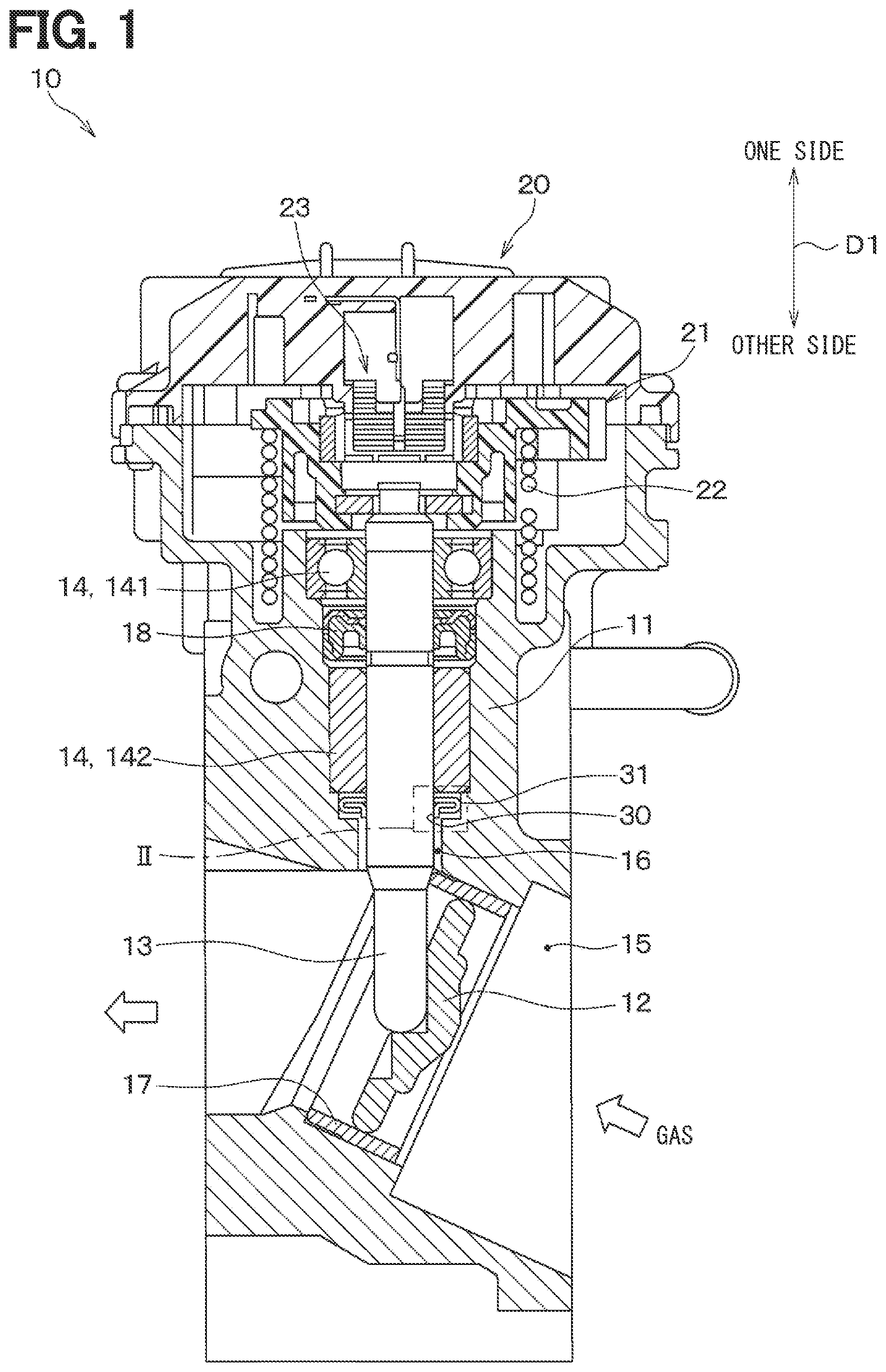 Patent US12129927 — Valve device and method for manufacturing valve device — Figure 1