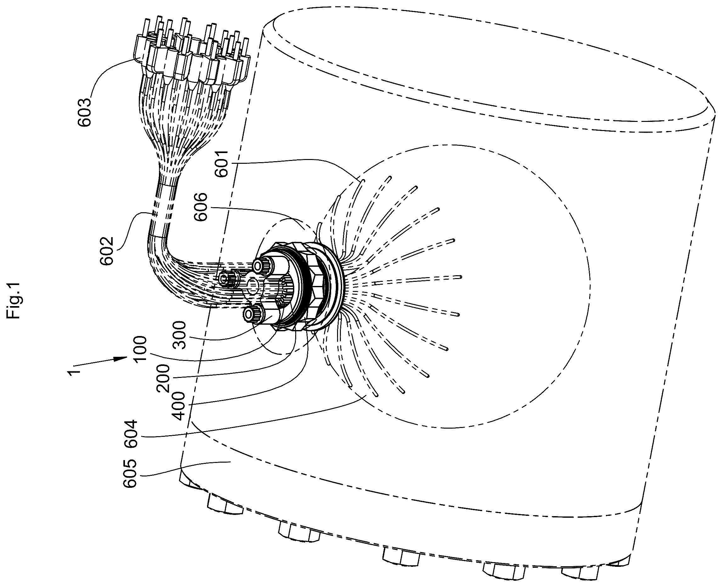 Patent US12129929 Figure 1 – Universal multiple instrumentation gland