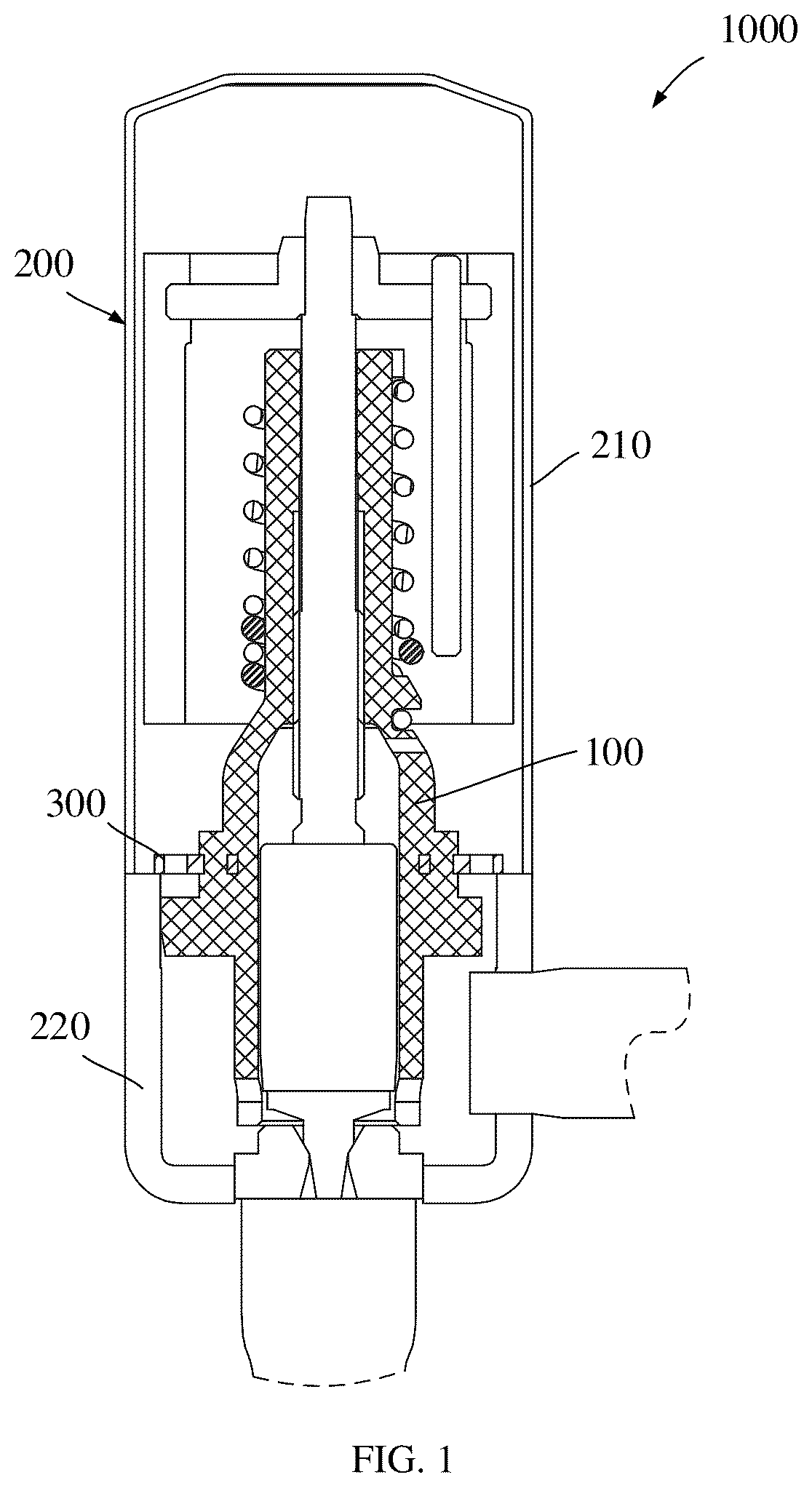 Patent US12129930 Figure 1 – Nut, electronic expansion valve and stop structure thereof, and refrigeration device