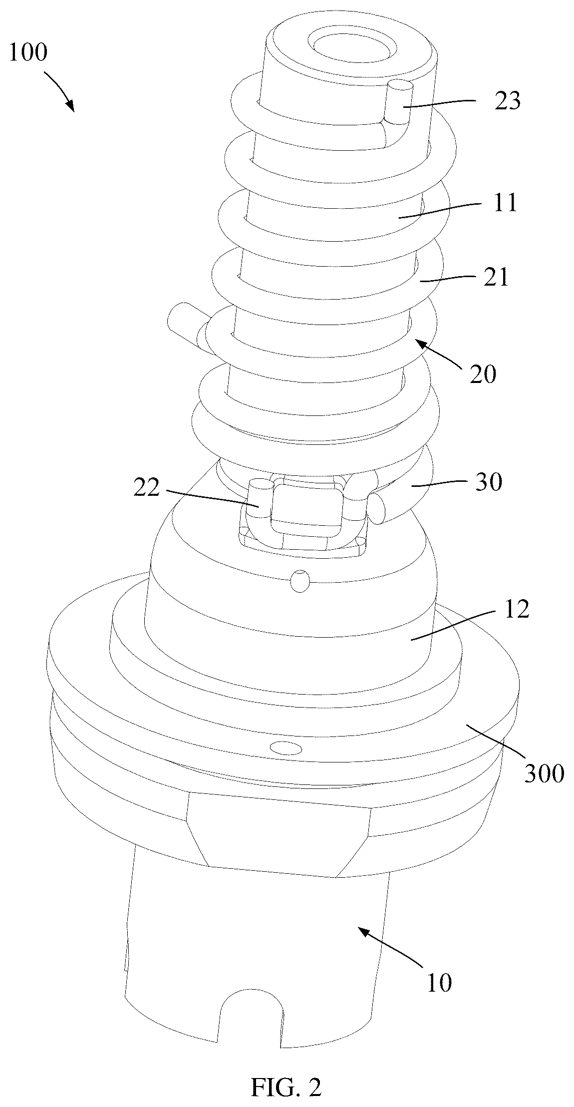 Patent US12129930 Figure 2 – Nut, electronic expansion valve and stop structure thereof, and refrigeration device