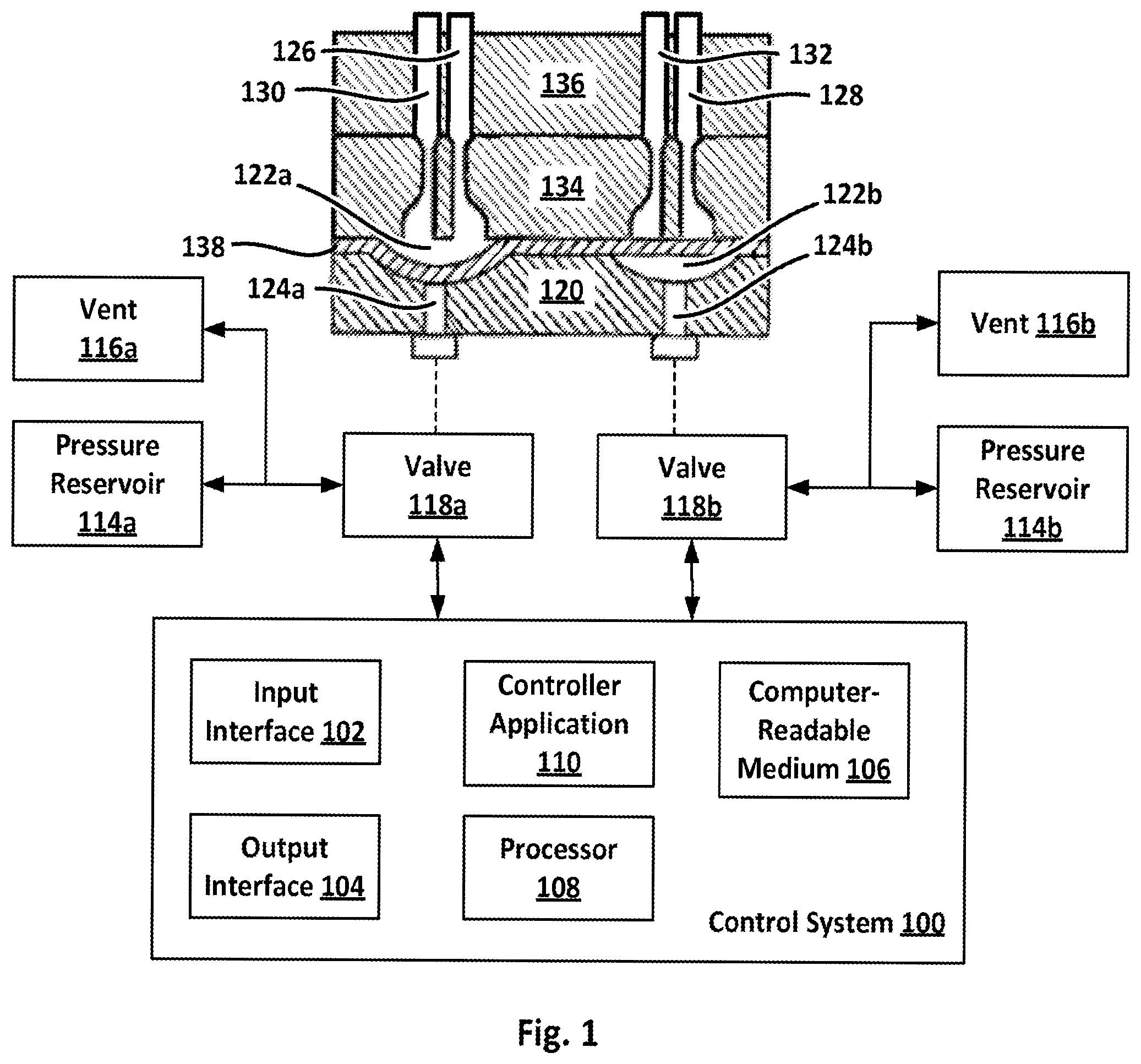 Patent US12129935 Figure 1 – High-flow fluid valve block
