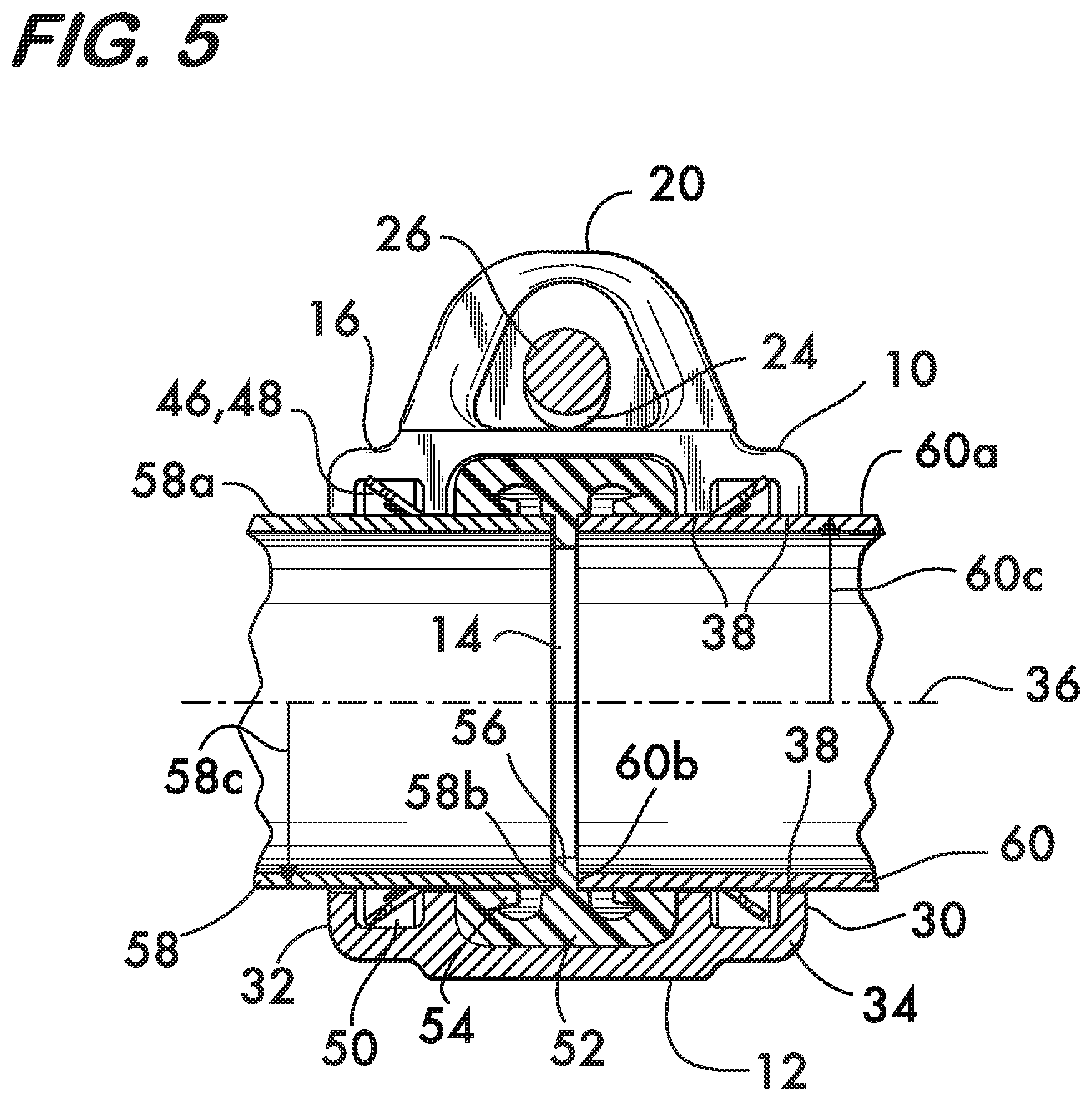 Patent US12129941 Figure 4 – Coupling having arcuate stiffness ribs