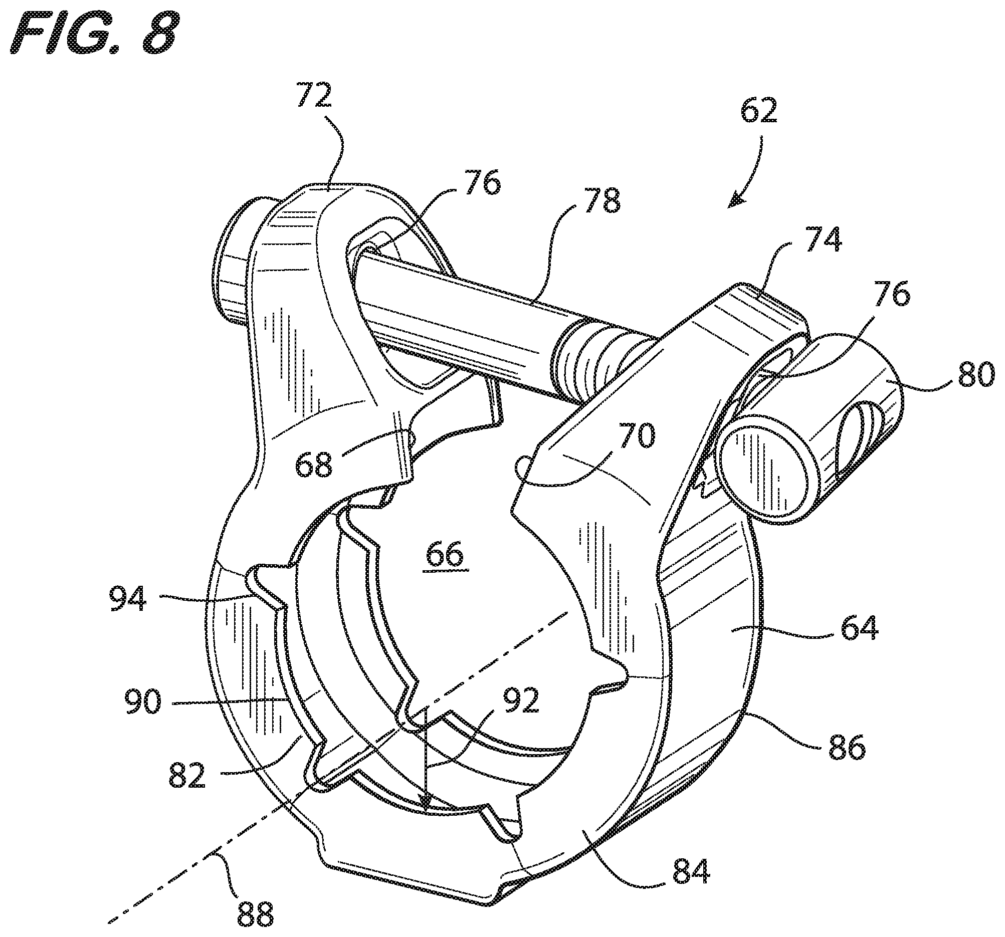 Patent US12129941 Figure 6 – Coupling having arcuate stiffness ribs