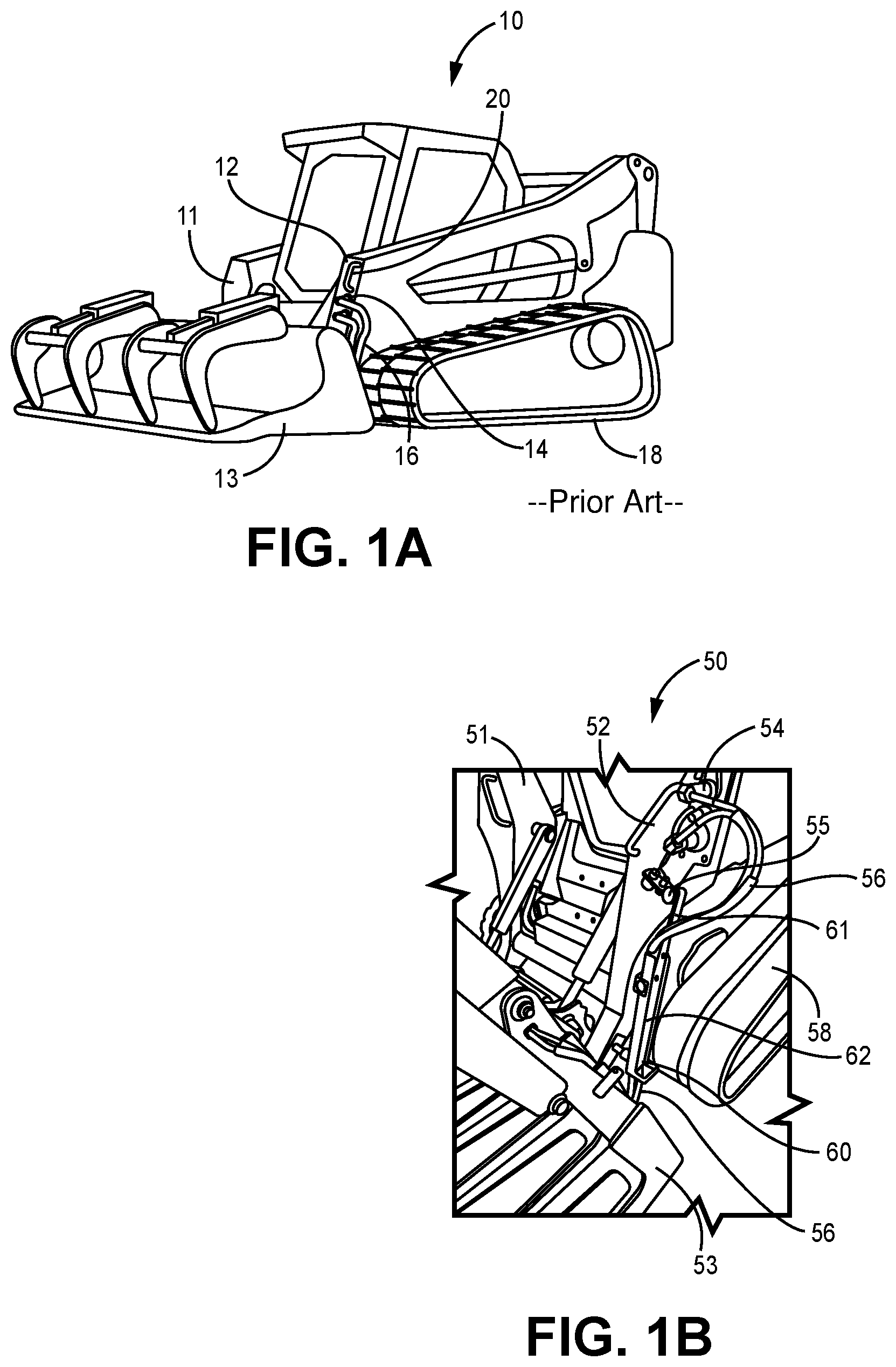 Patent US12129946 — Protective bracket for loader hose lines — Figure 1