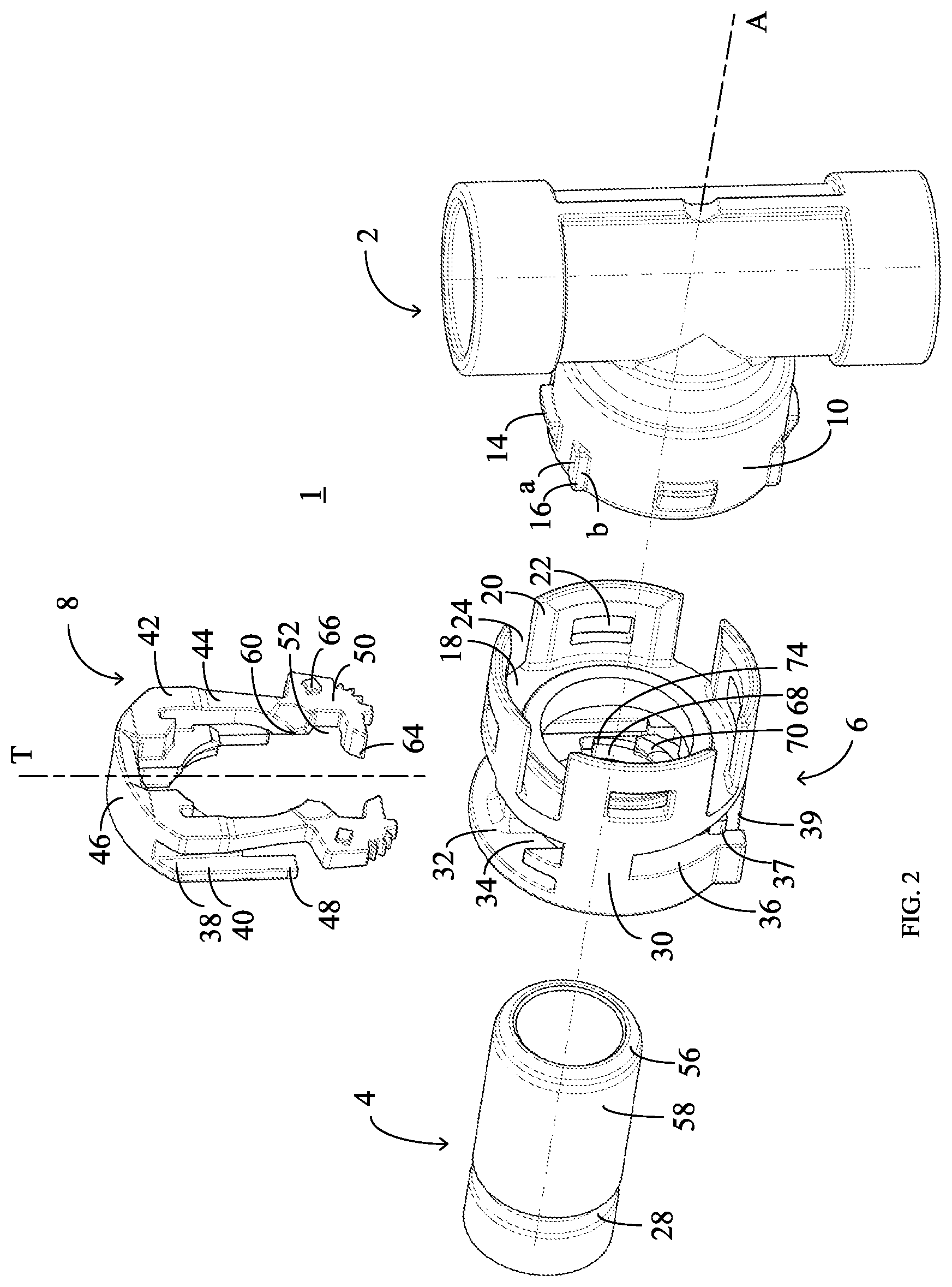 Patent US12129947 Figure 2 – Quick connector