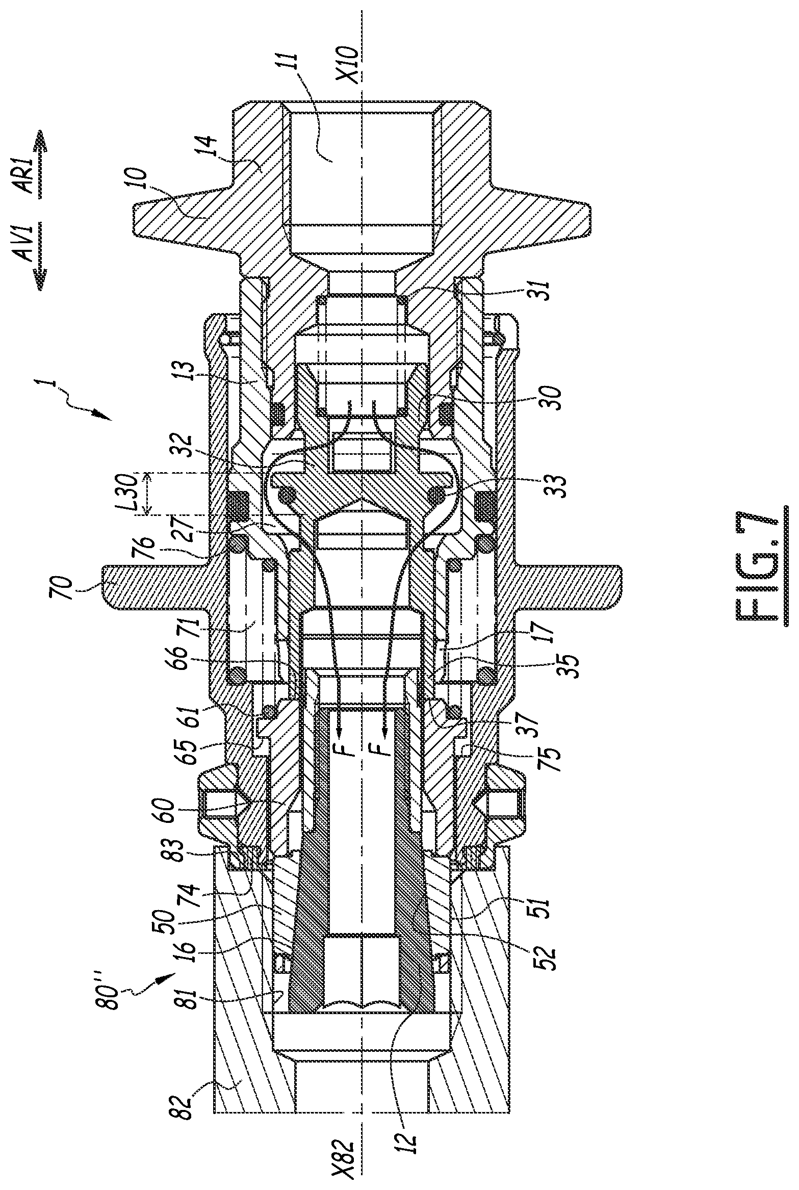 Patent US12129949 Figure 7 – Coupling element for a fluidic connection to a terminal