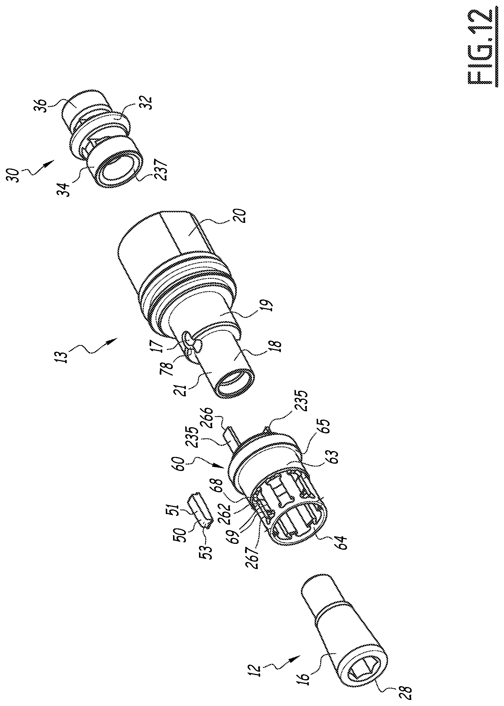 Patent US12129949 Figure 12 – Coupling element for a fluidic connection to a terminal