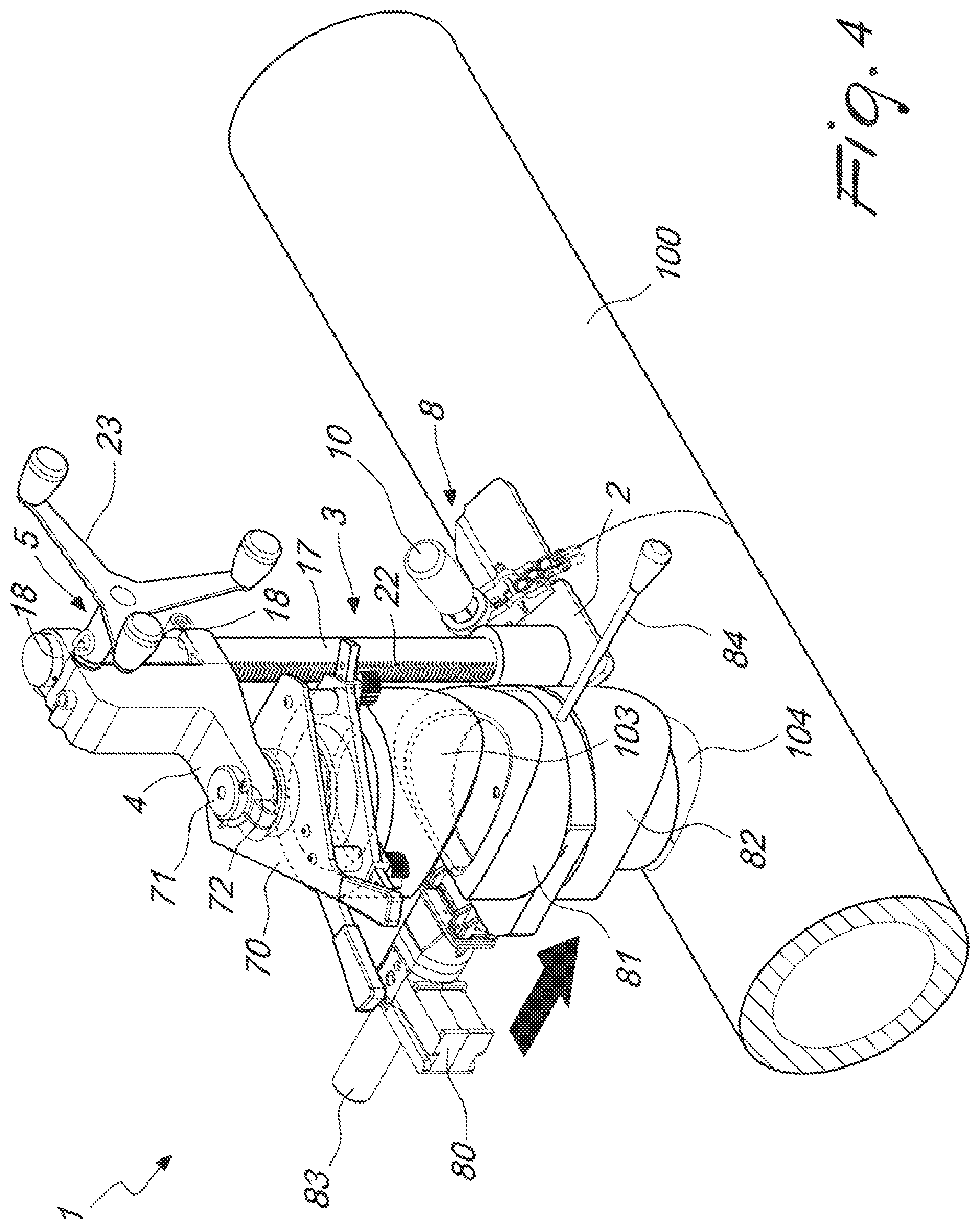 Patent US12129953 Figure 4 – Pipe processing apparatus, particularly for forming branches on pipes made of thermoplastic material