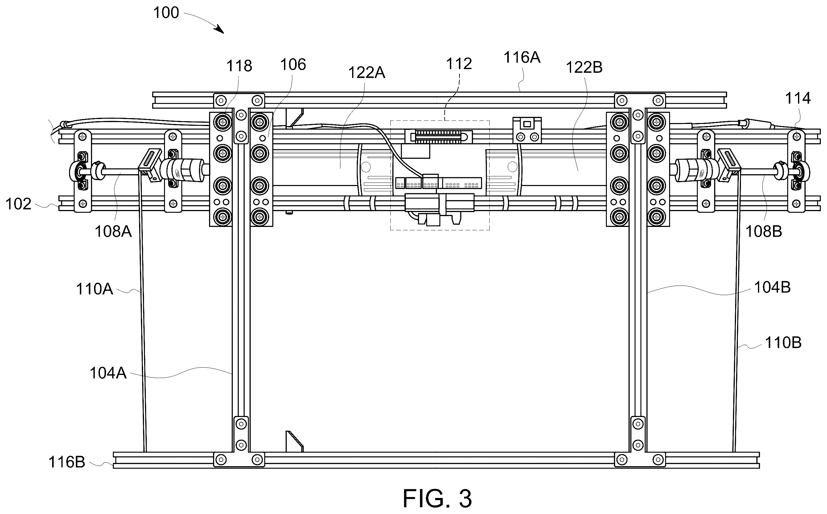Patent US12129957 Figure 4 – Display mounting system with concealed lifting mechanism for enhanced user viewing comfort and aesthetics