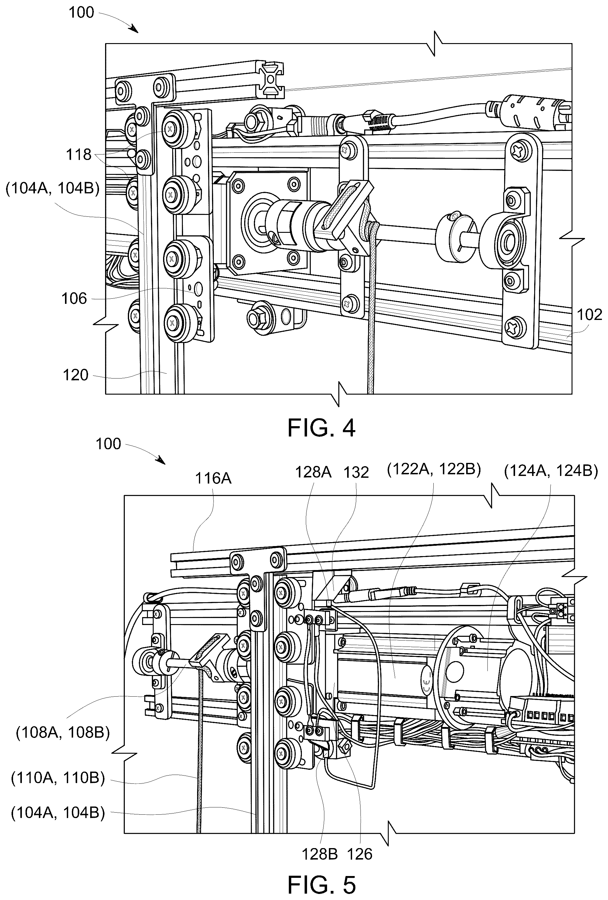 Patent US12129957 Figure 5 – Display mounting system with concealed lifting mechanism for enhanced user viewing comfort and aesthetics