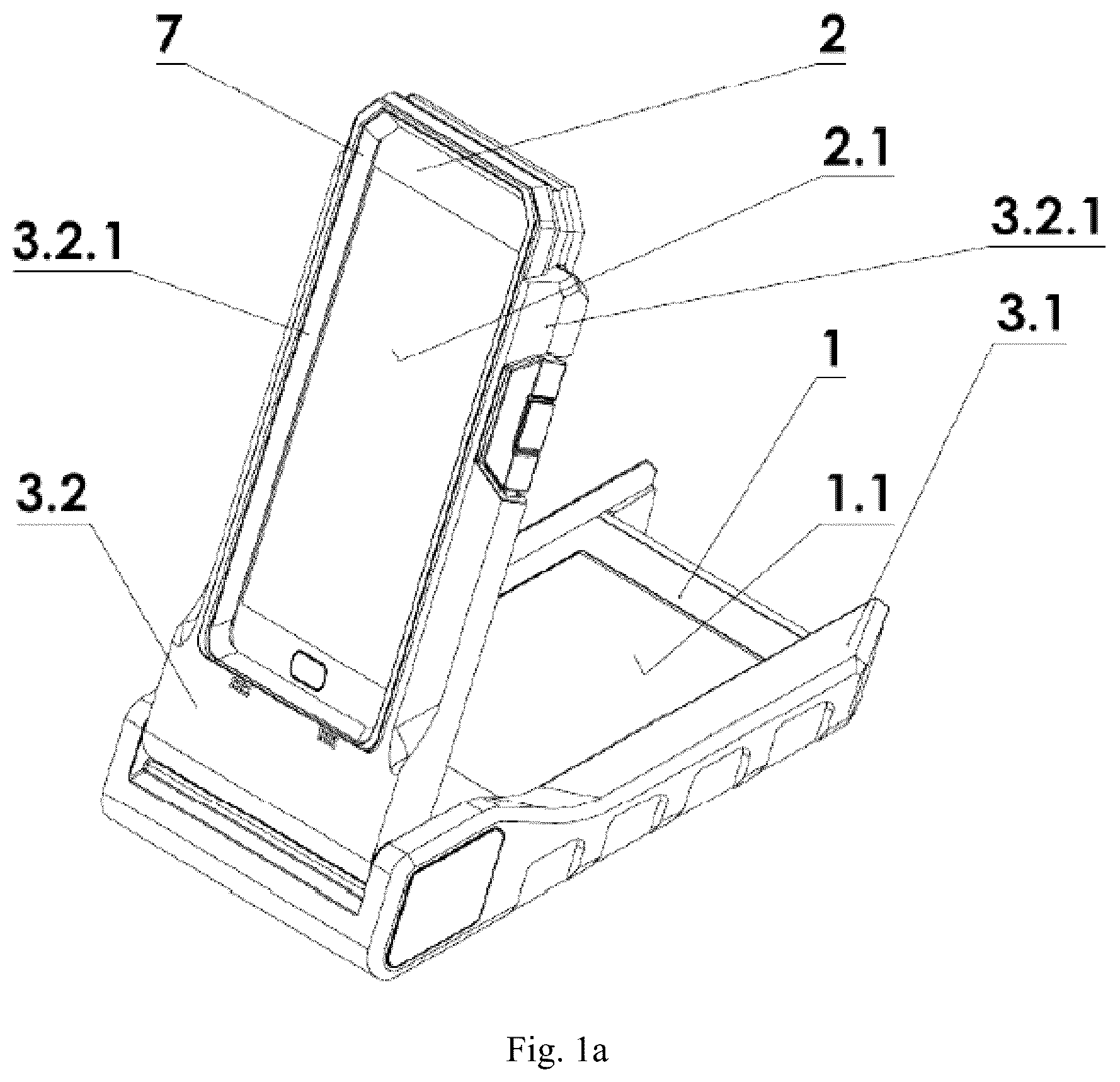 Patent US12129958 Figure 1 – Hand-held device for recording of living skin areas of human autopods and documents