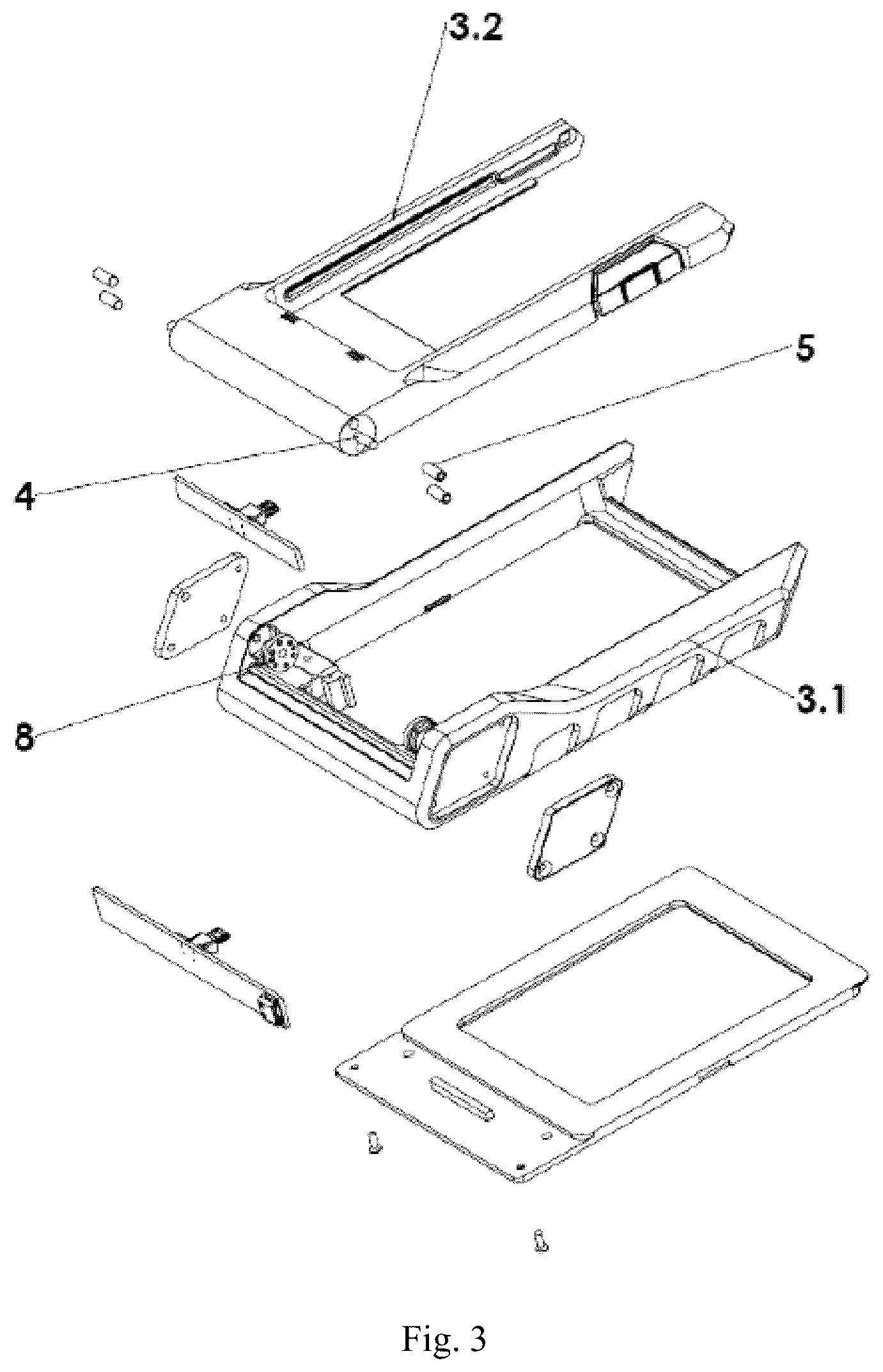 Patent US12129958 Figure 4 – Hand-held device for recording of living skin areas of human autopods and documents