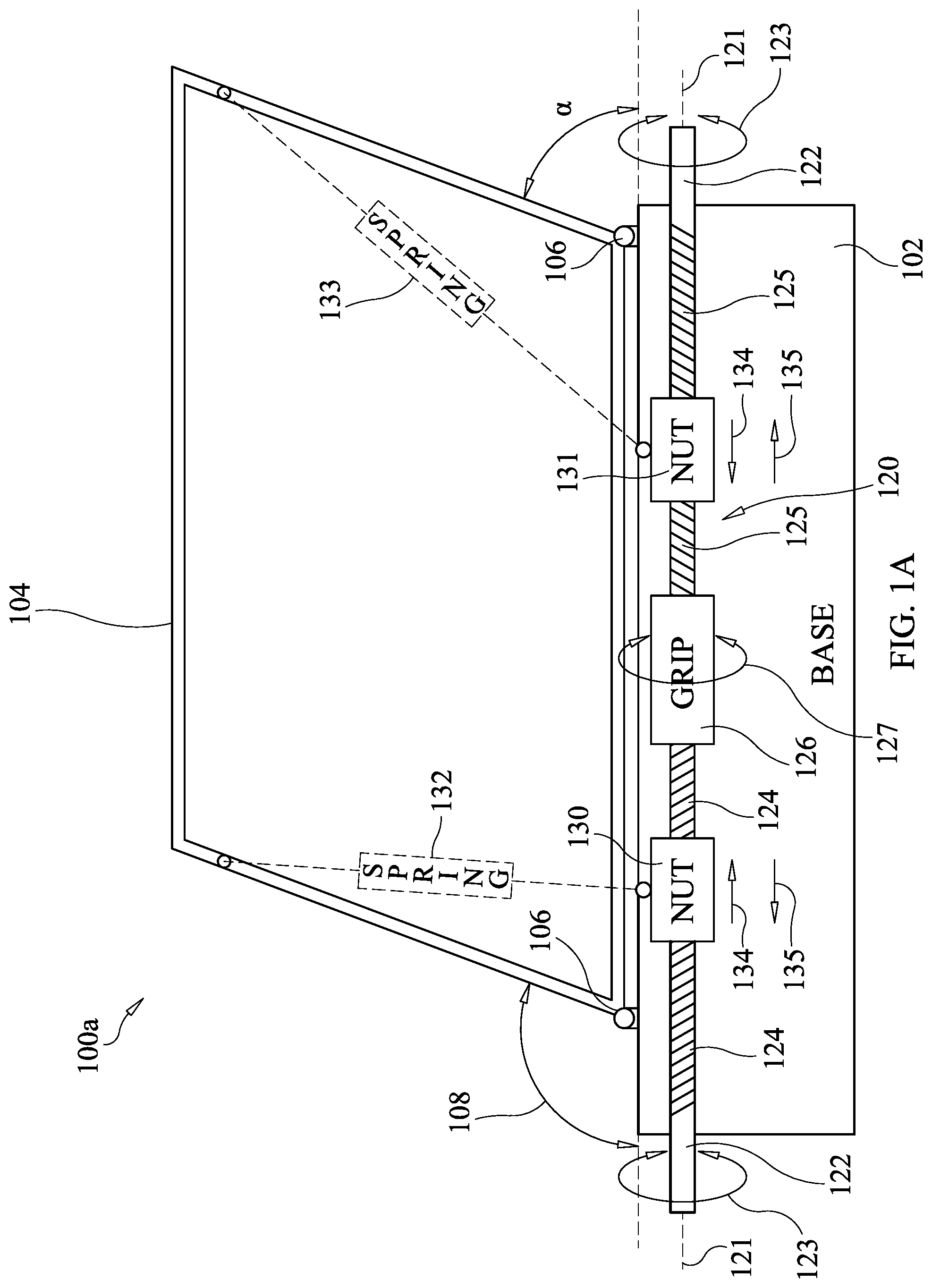 Patent US12129959 Figure 1 – Tool-free adjustable-torque stand system