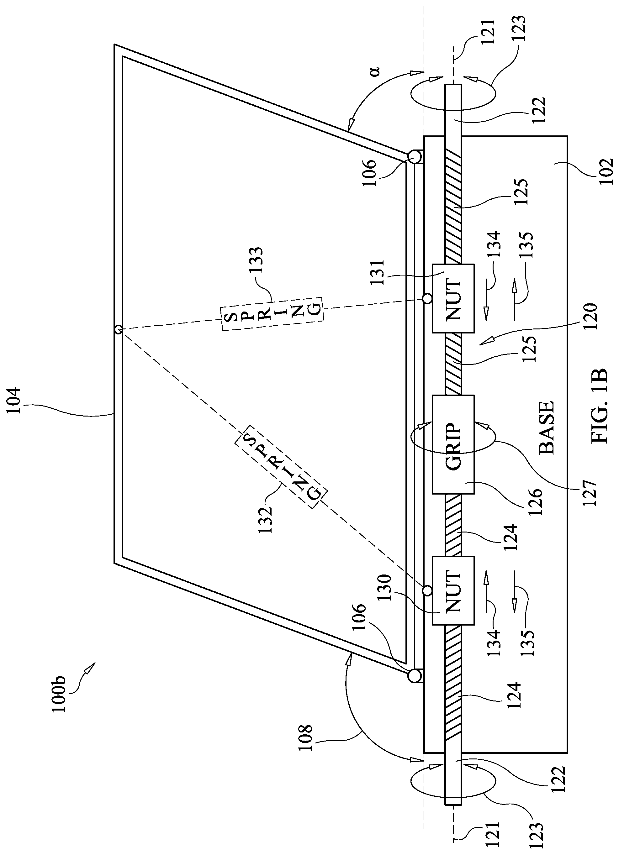 Patent US12129959 Figure 2 – Tool-free adjustable-torque stand system