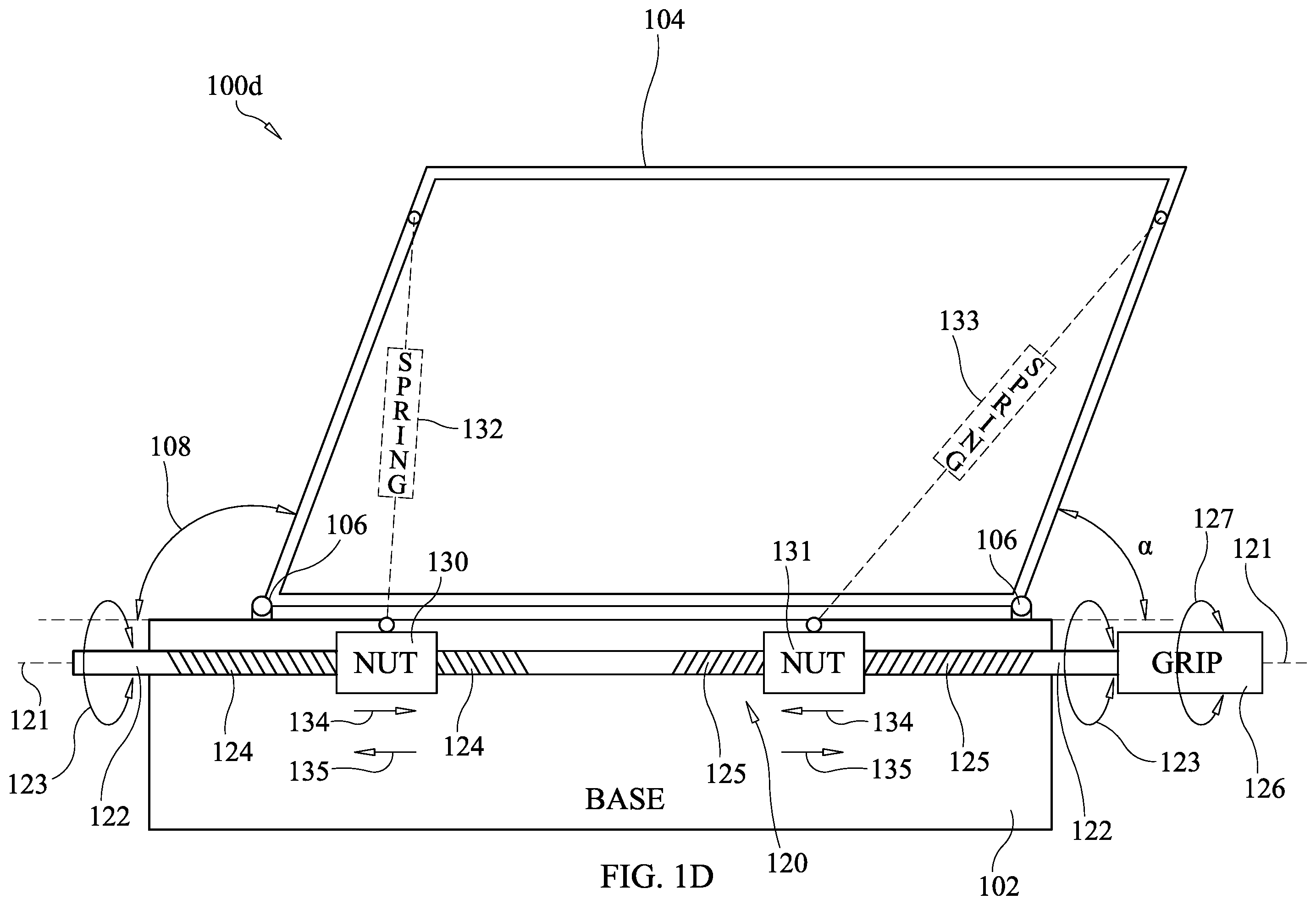 Patent US12129959 Figure 4 – Tool-free adjustable-torque stand system