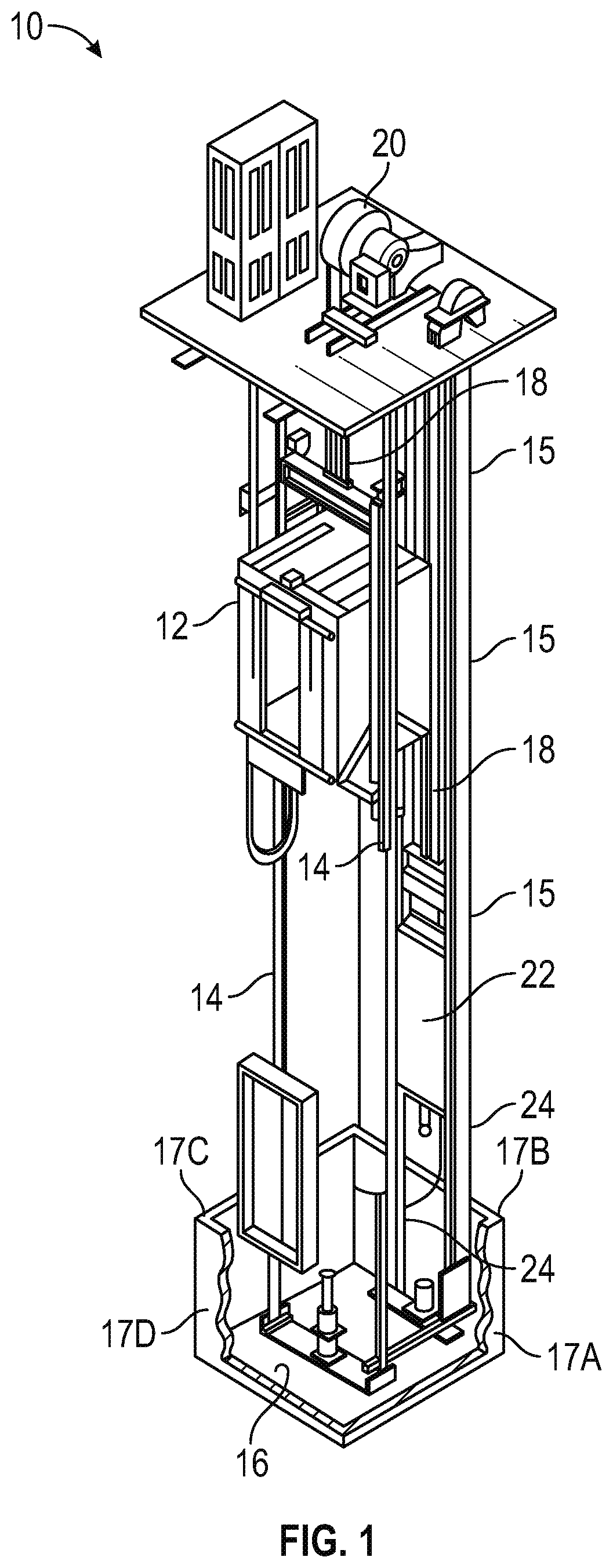 Patent US12129962 — Elevator guide rail block assembly — Figure 1