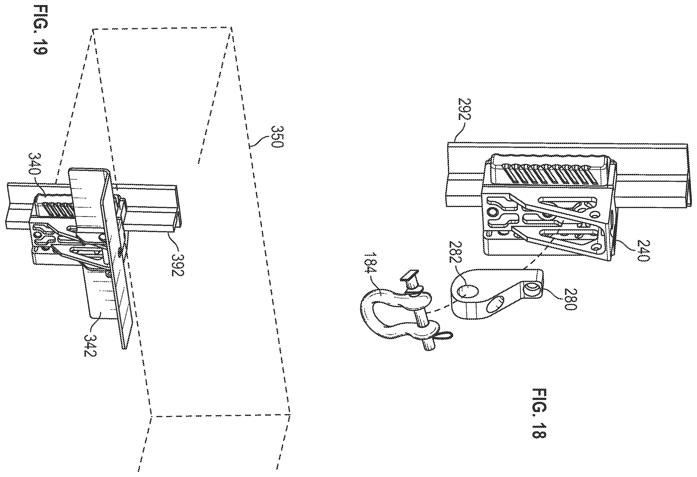 Patent US12129962 Figure 11 – Elevator guide rail block assembly