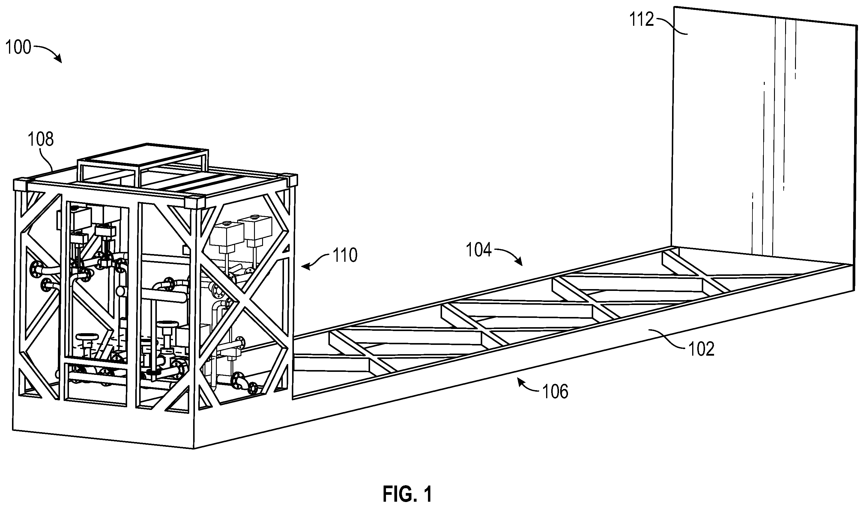 Patent US12129969 Figure 1 – Apparatus, system, and method for temporary liquid commodity transfer stations