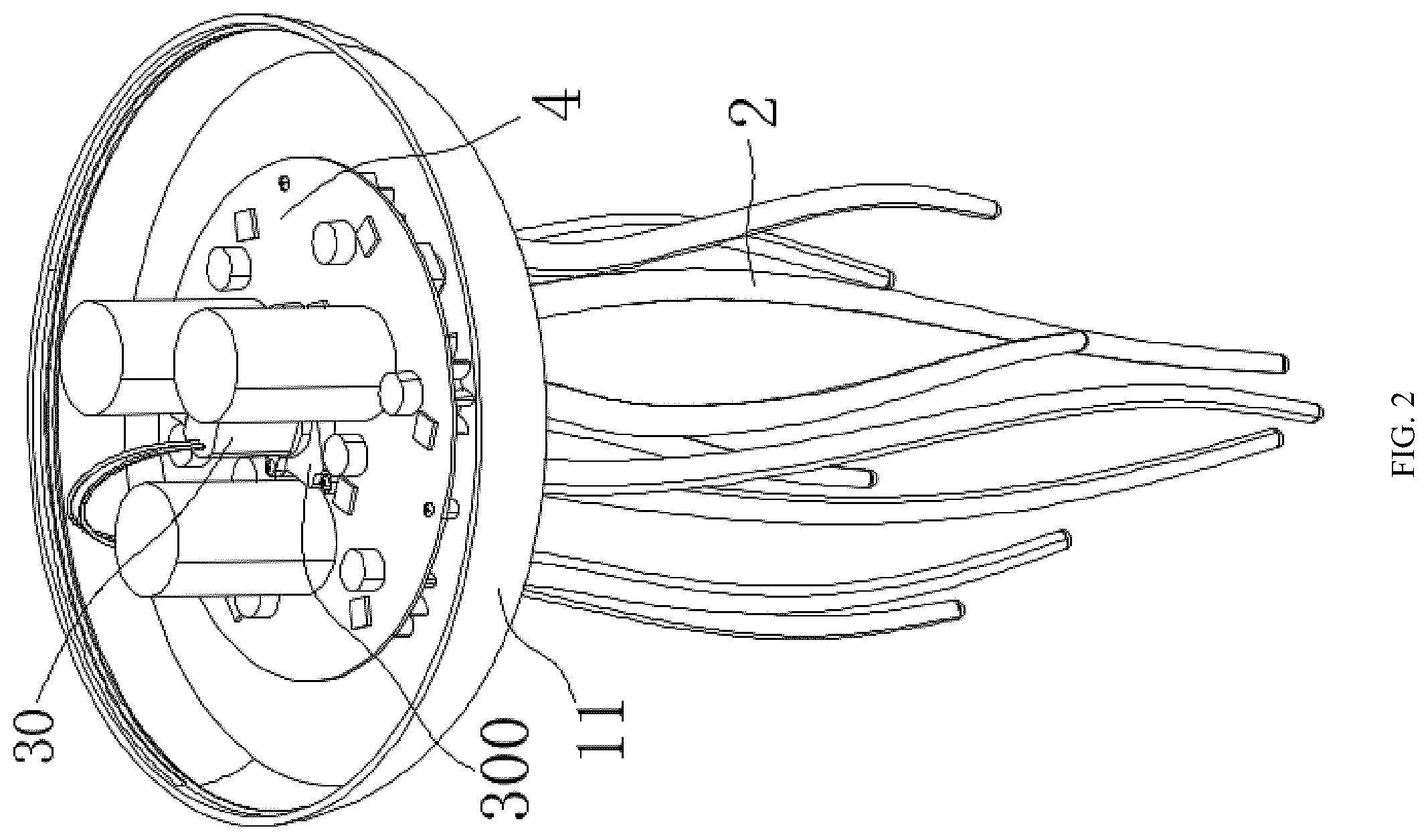 Patent US12129976 Figure 2 – Tentacle animal bionic lamp