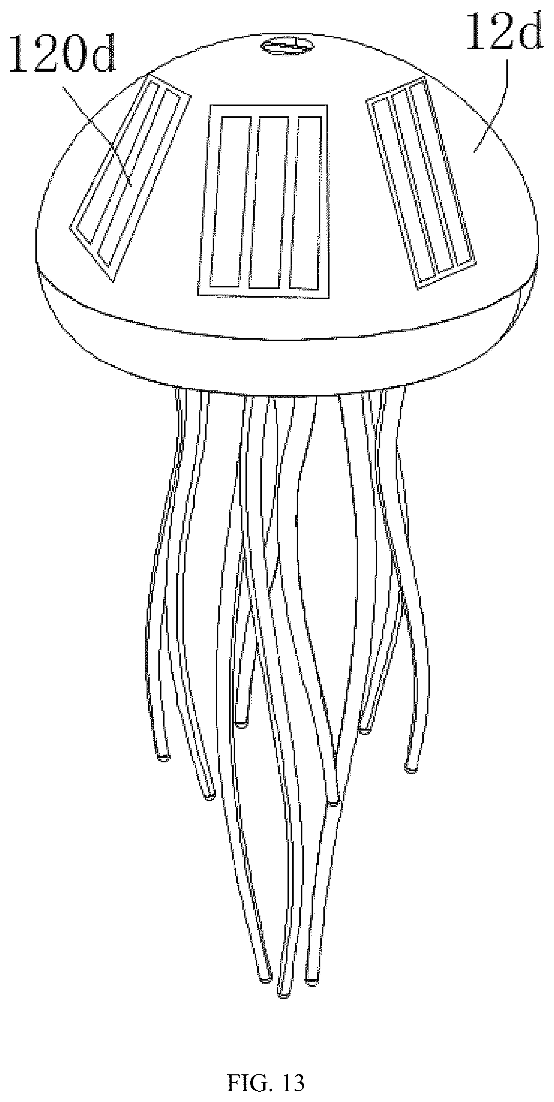 Patent US12129976 Figure 13 – Tentacle animal bionic lamp