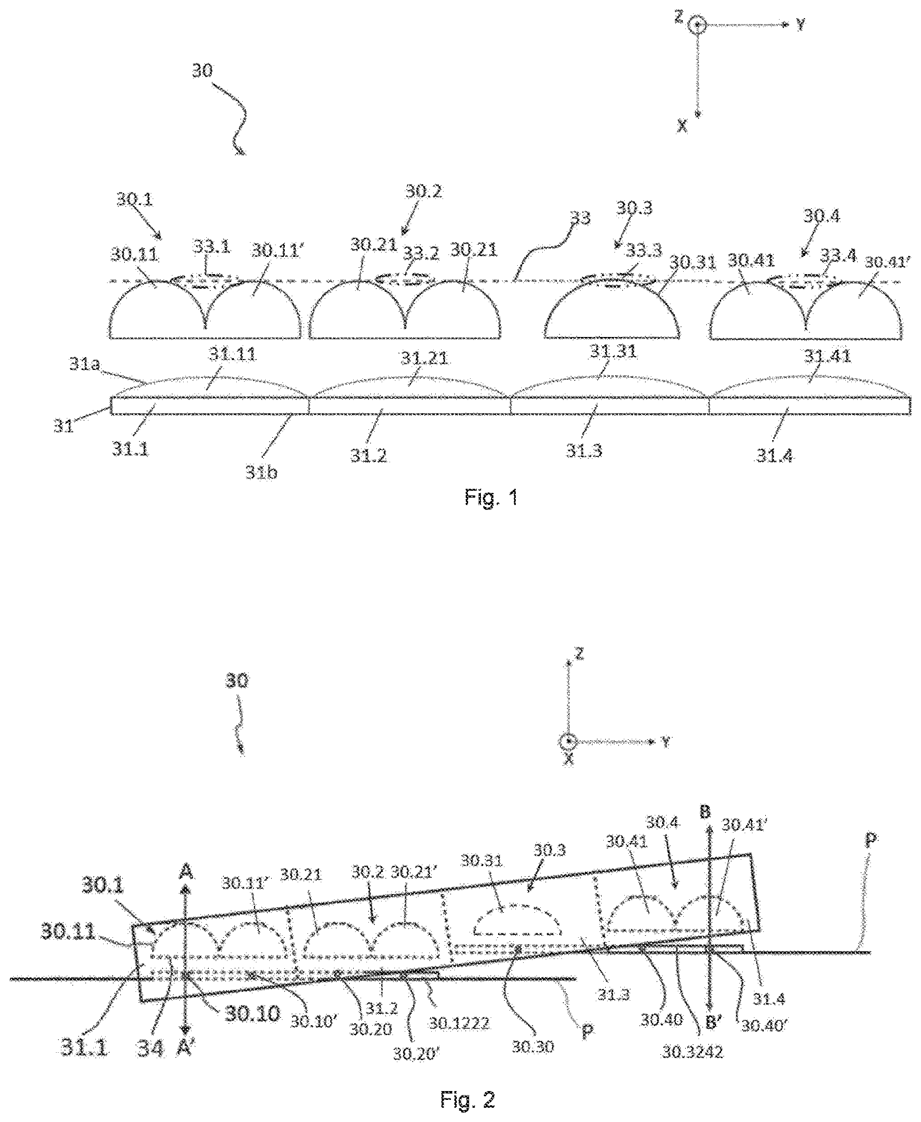 Patent US12129981 Figure 1 – Motor vehicle device for lighting the road