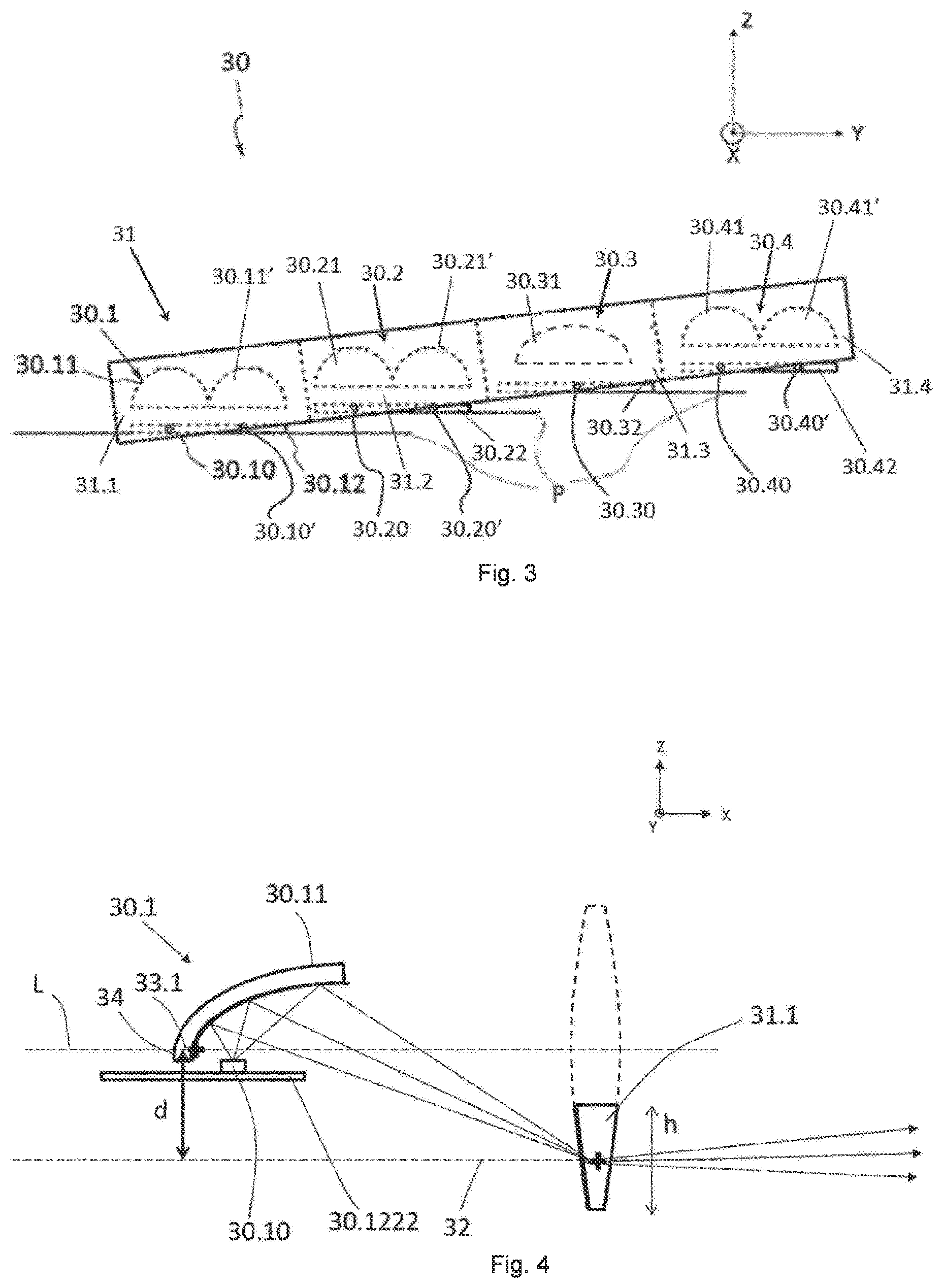 Patent US12129981 Figure 2 – Motor vehicle device for lighting the road