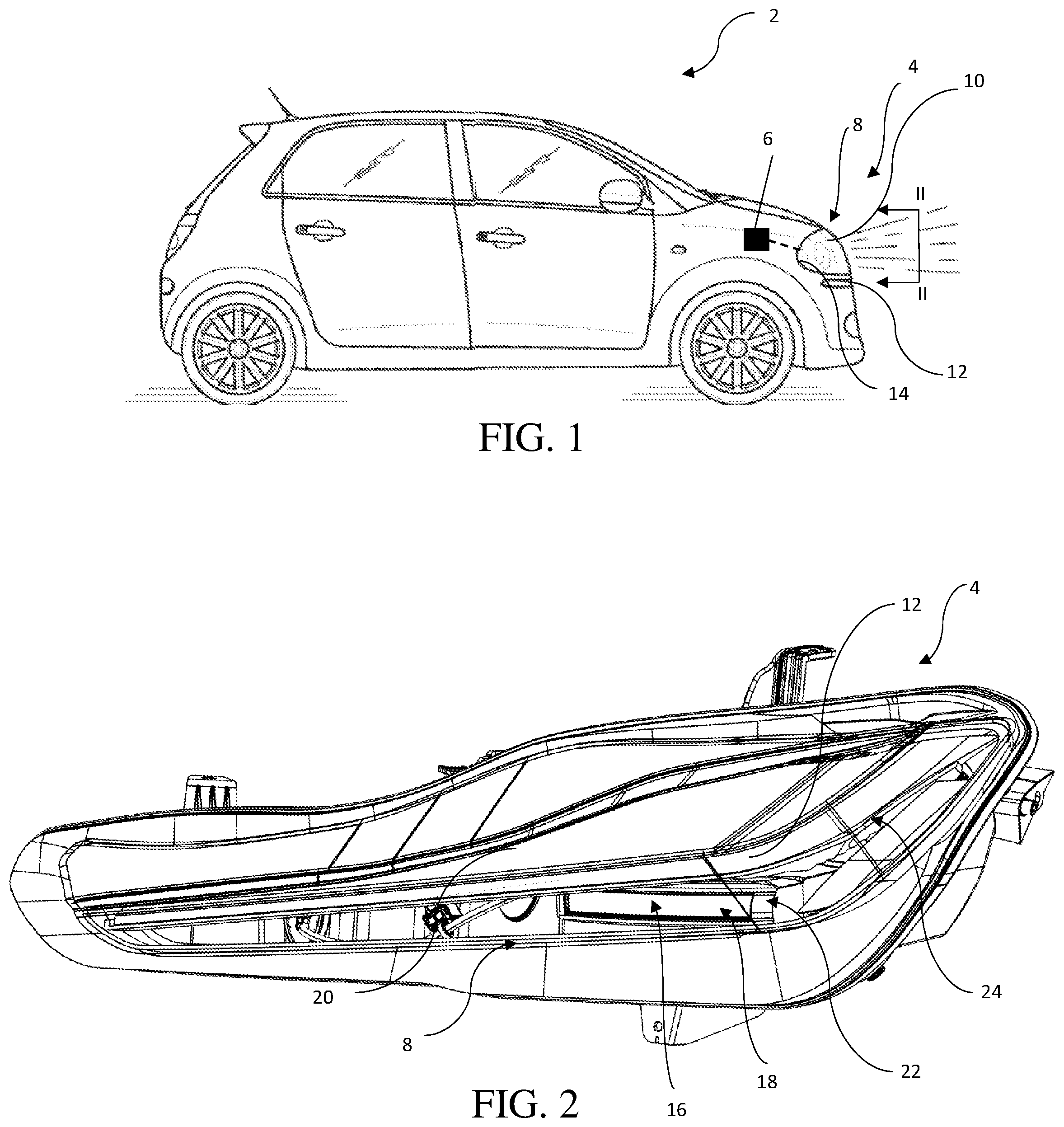 Patent US12129982 — Light system with a thick lens with an indirectly fired light — Figure 1