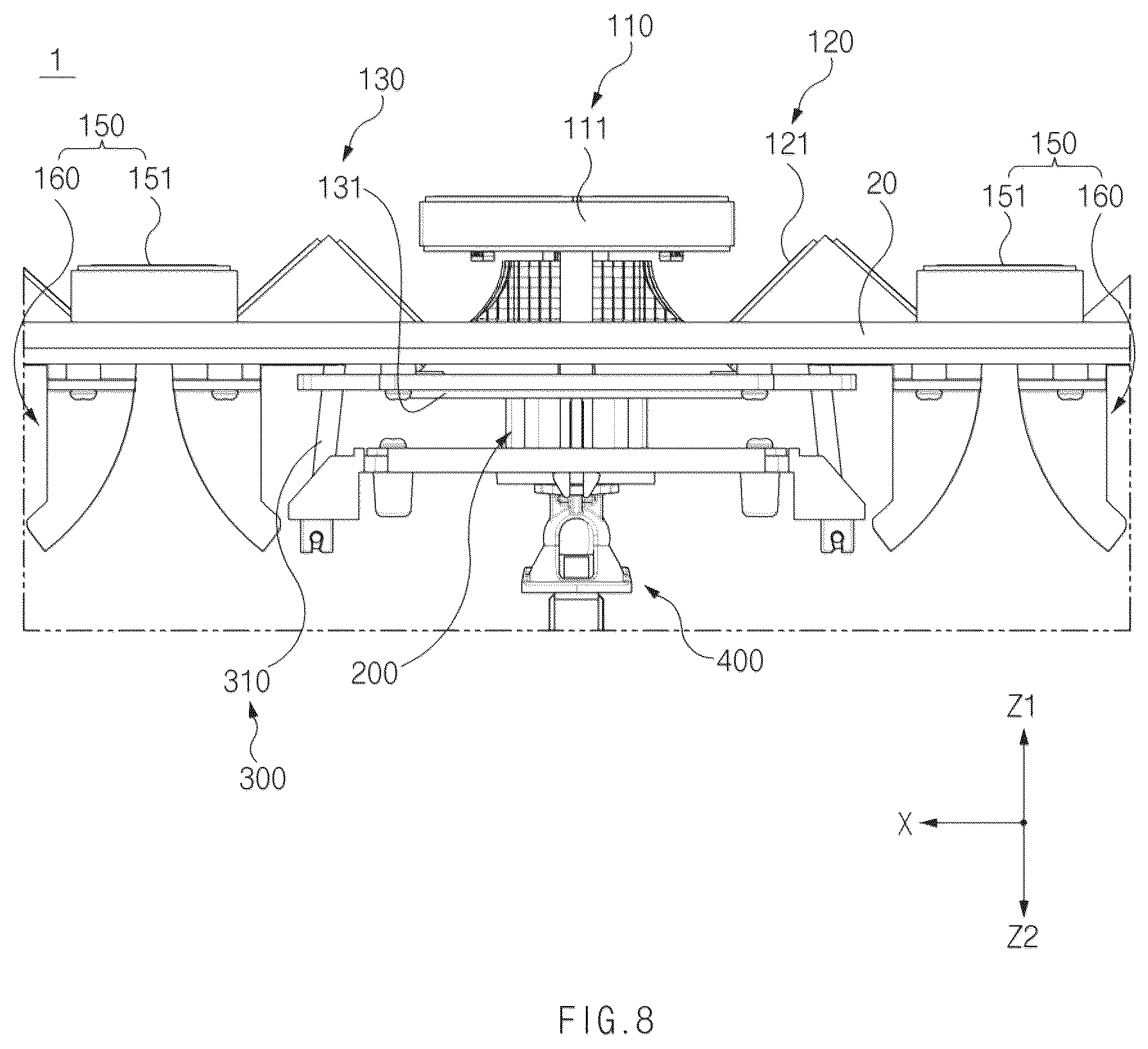 Patent US12129984 Figure 8 – Lamp for vehicle